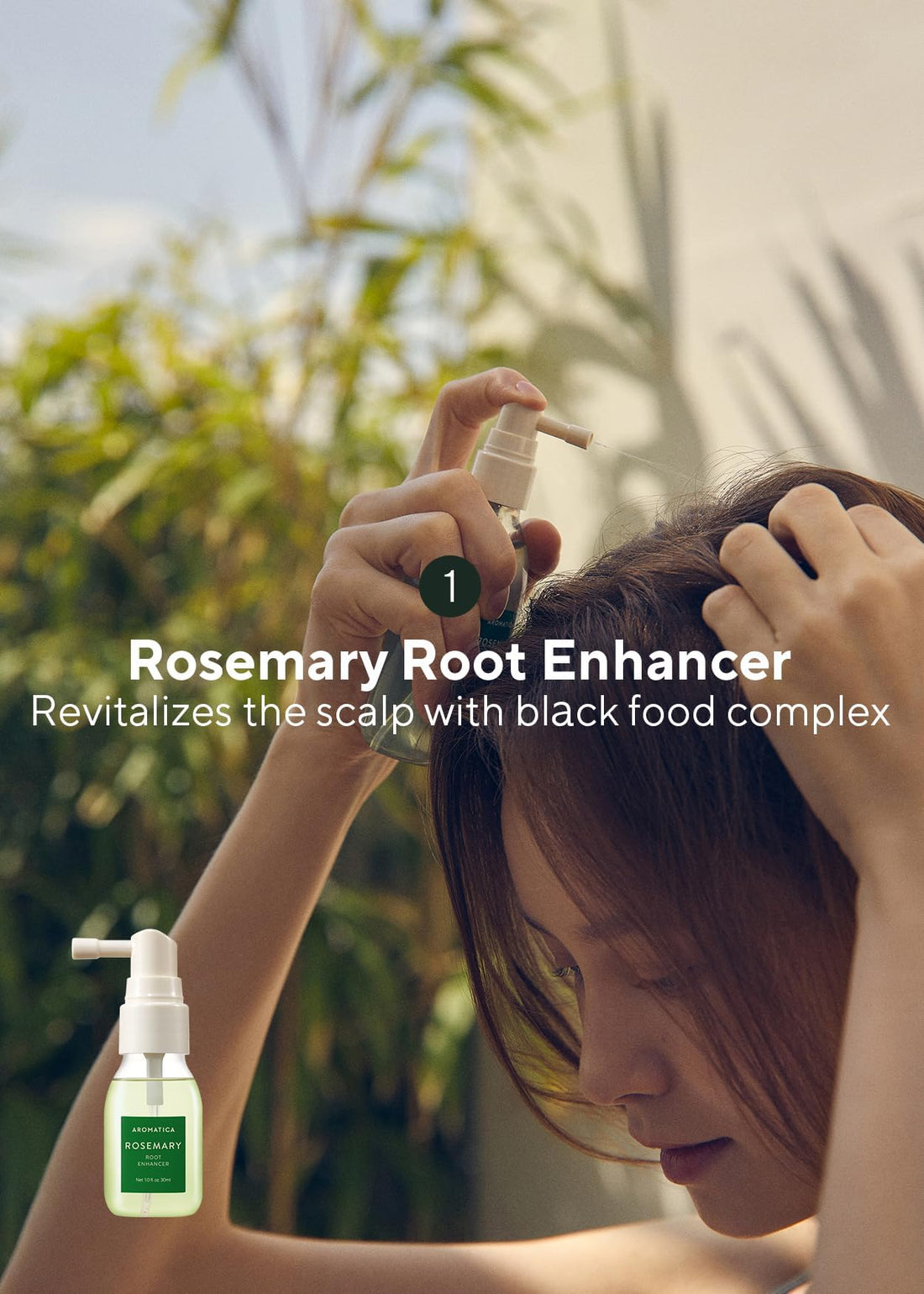 AROMATICA Root Enhancer Rosemary water spray for hair growth – Flaky & Itchy & Dry Scalp Treatment – Hair Oil for Scalp Exfoliator & Detox – Free from Sulfate, Silicone, and Paraben (100ml)