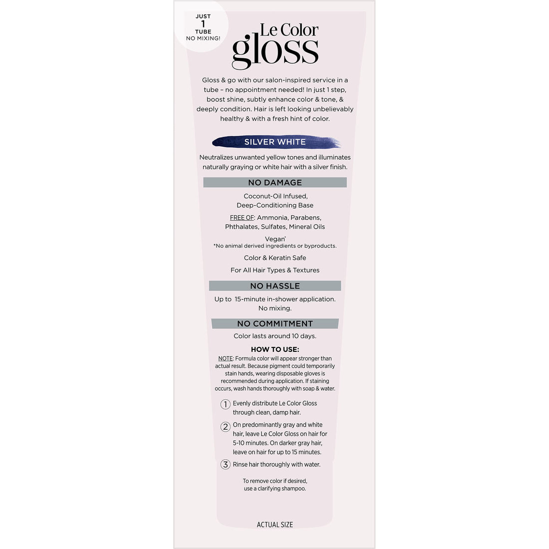 L’Oreal Paris Le Color Gloss One Step In-Shower Toning Hair Gloss for Bleached Hair, Neutralizes Brass, Conditions & Boosts Shine, Platinum Pearl, 4 Ounce