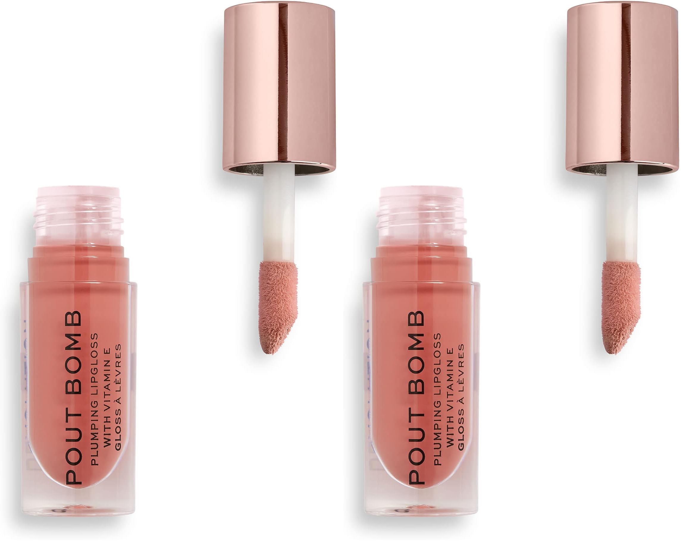 Revolution Beauty, Pout Bomb Plumping Lip Gloss, High-Shine for Glossy, Fuller & Plump Lips with Hyaluronic Acid & Peptides, Vegan & Cruelty-Free, Sheer Milky Nude Halalzen