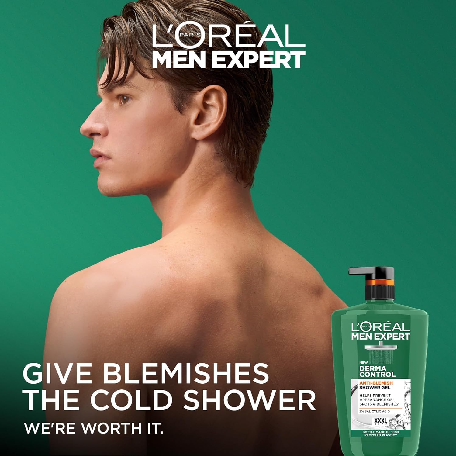 L'Oréal Men Expert, Pure Carbon, 5-in-1 XXXL Shower Gel, A Total Action Body, Face, Hair Wash, Shave and Moisturiser Powered By Carbon, Total 5-in-1 Action, Large 1L Pump