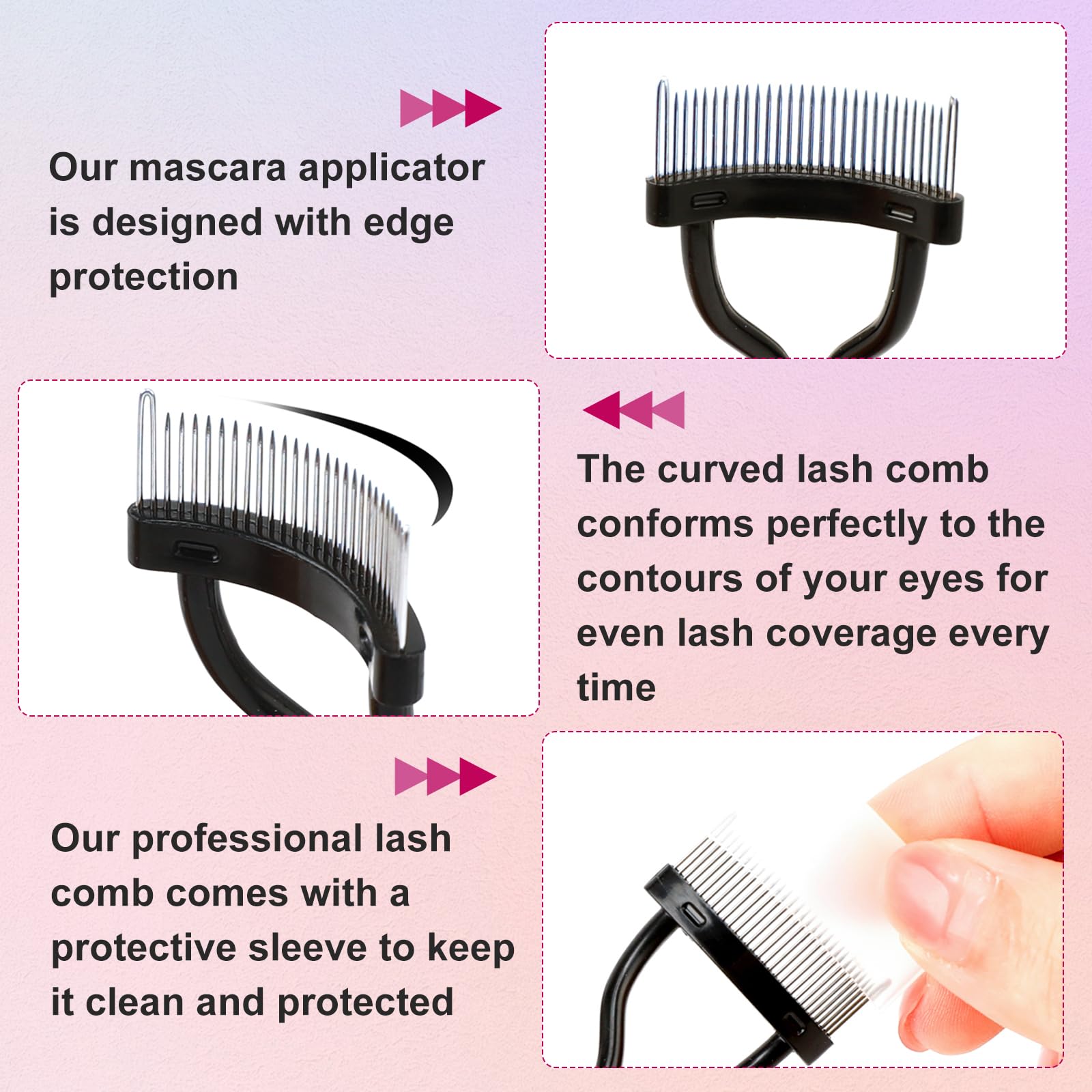 Docolor Eyelash Comb Eyelash Separator Tool, Makeup Mascara Applicator Comb with Cover, False Eyelash Grooming Brushes 1Pc Halalzen