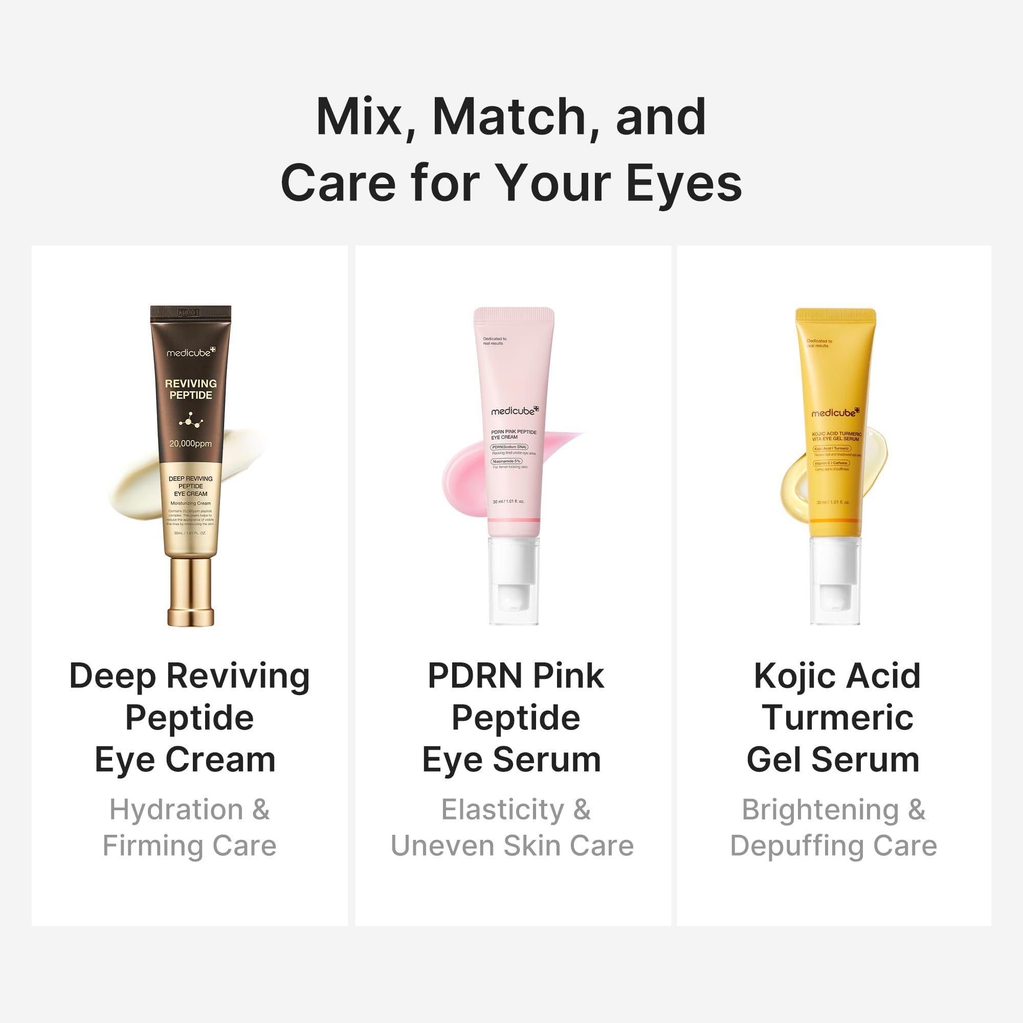 medicube Eye Serum with Salmon DNA PDRN & Pink Peptides | 99% Purity Retinol for Fine Lines | PDRN & Niacinamide for Uneven Skin Tone | Korean Skincare, 1.01 fl.oz Halalzen