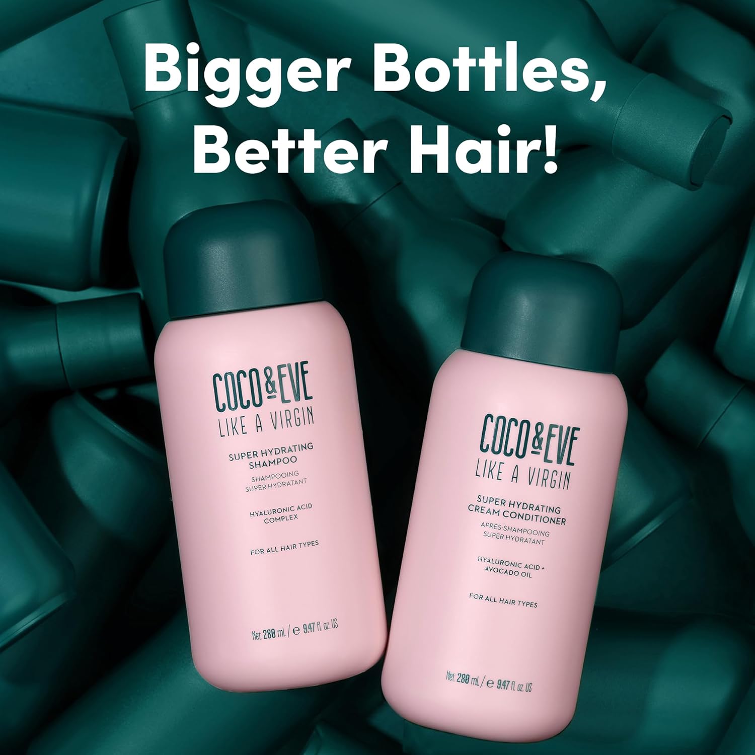 Coco & Eve Like A Virgin - Moisturising Shampoo & Conditioner - Natural Hair Care without Sulphates, with Argan, Coconut and Avocado Oil - for Dry, Damaged & Coloured Hair - 280 ml Halalzen