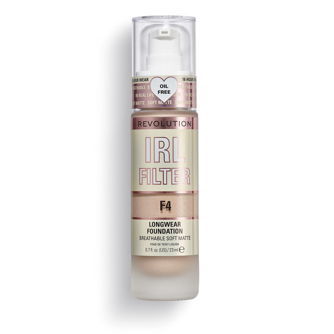 Makeup Revolution IRL Filter, Longwear Foundation, Medium to Full Coverage, Matte Finish, 16 Hour Wear, F5, Fair To Light Skin Tones, 23ml Halalzen