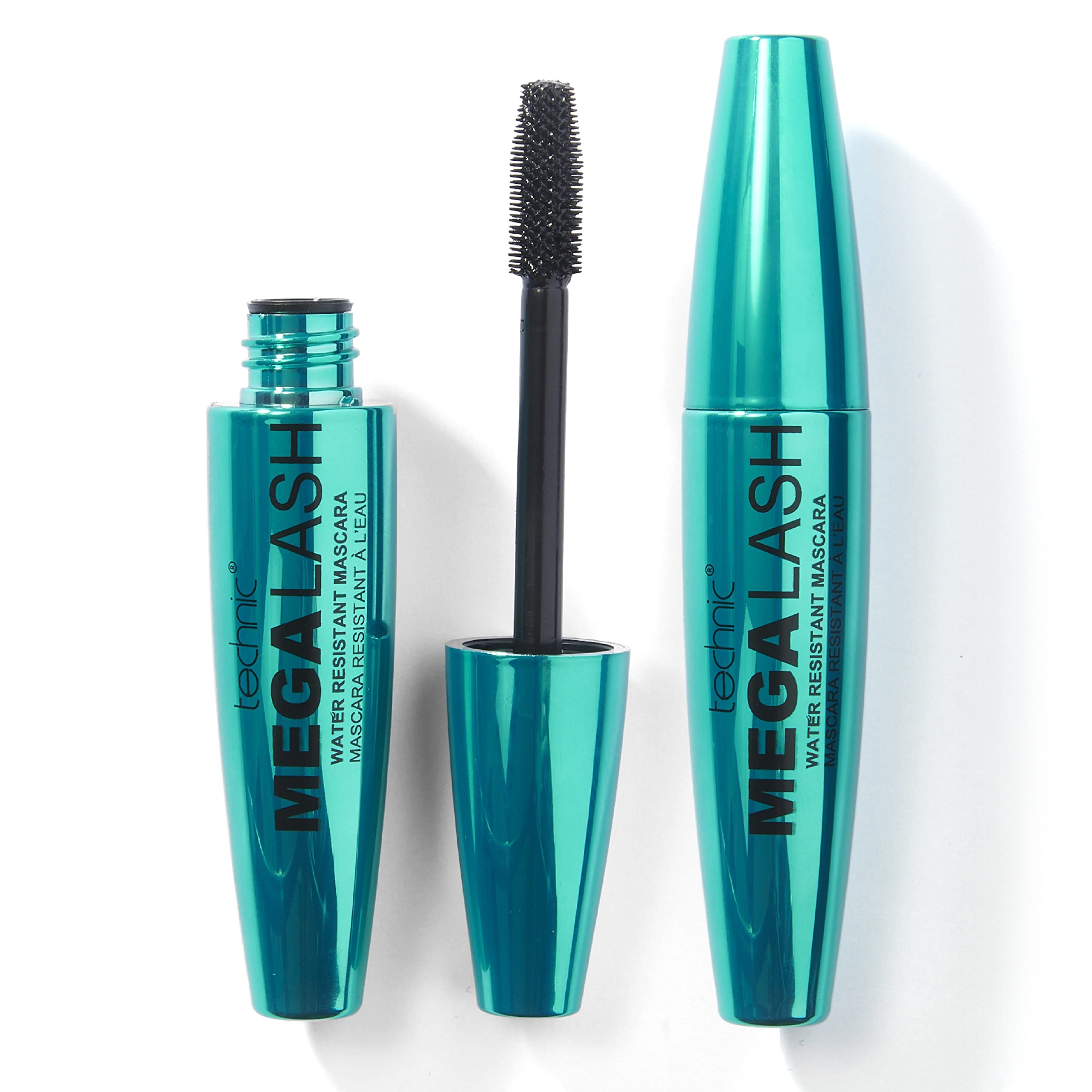 Technic Mega Lash Water Resistant Mascara - Vegan, Ultra Black, Water Resistant, Hard wearing, Smudge-Proof, Lash Building Formula For Volume Glam Lashes - 12ml Halalzen