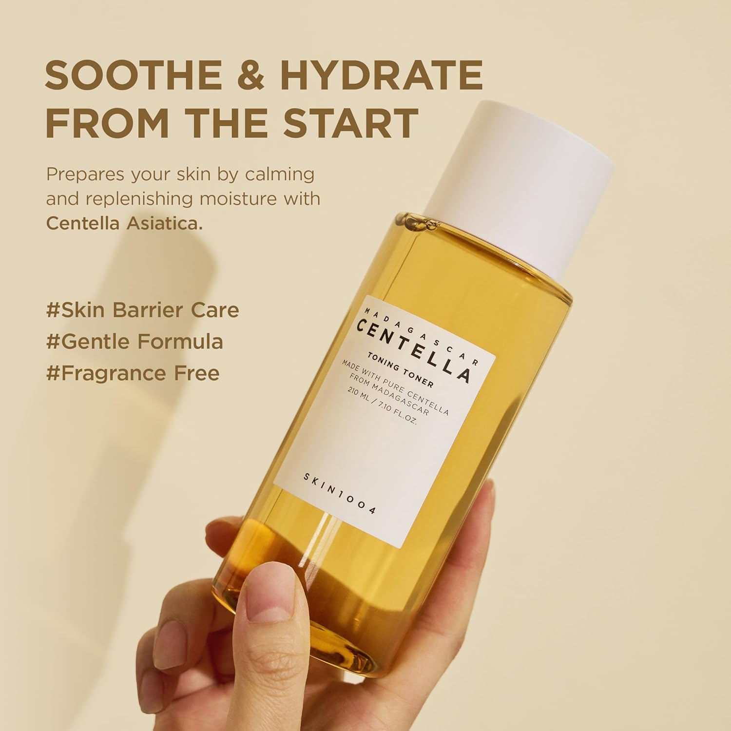 SKIN1004 Centella Toning Toner 210 ml, Tonique visage coréen avec Centella Asiatica de Madagascar et acide hyaluronique pour hydrater, apaiser et hydrater, Exfoliant PHA, Soin de la peau coréen