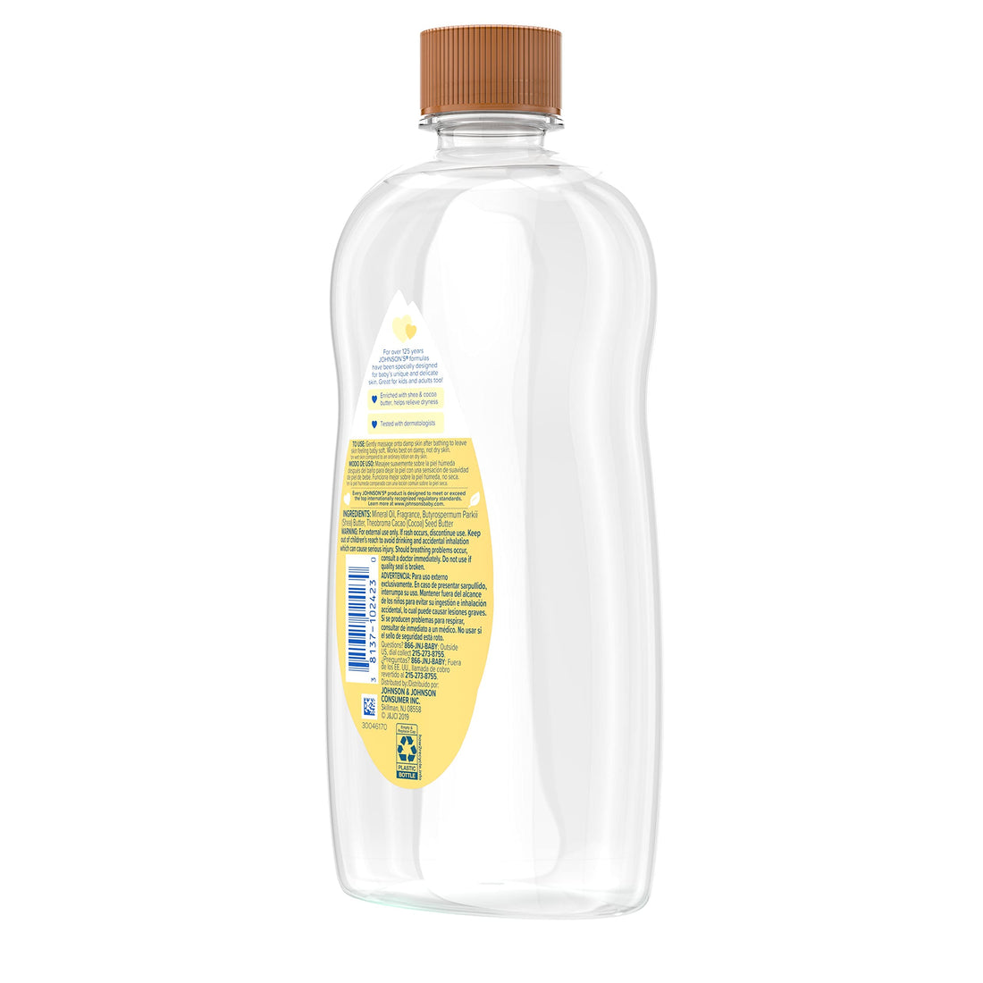 Johnson's Baby Oil, Mineral Oil Enriched with Shea & Cocoa Butter to Prevent Moisture Loss, Hypoallergenic, 20 fl. oz Halalzen