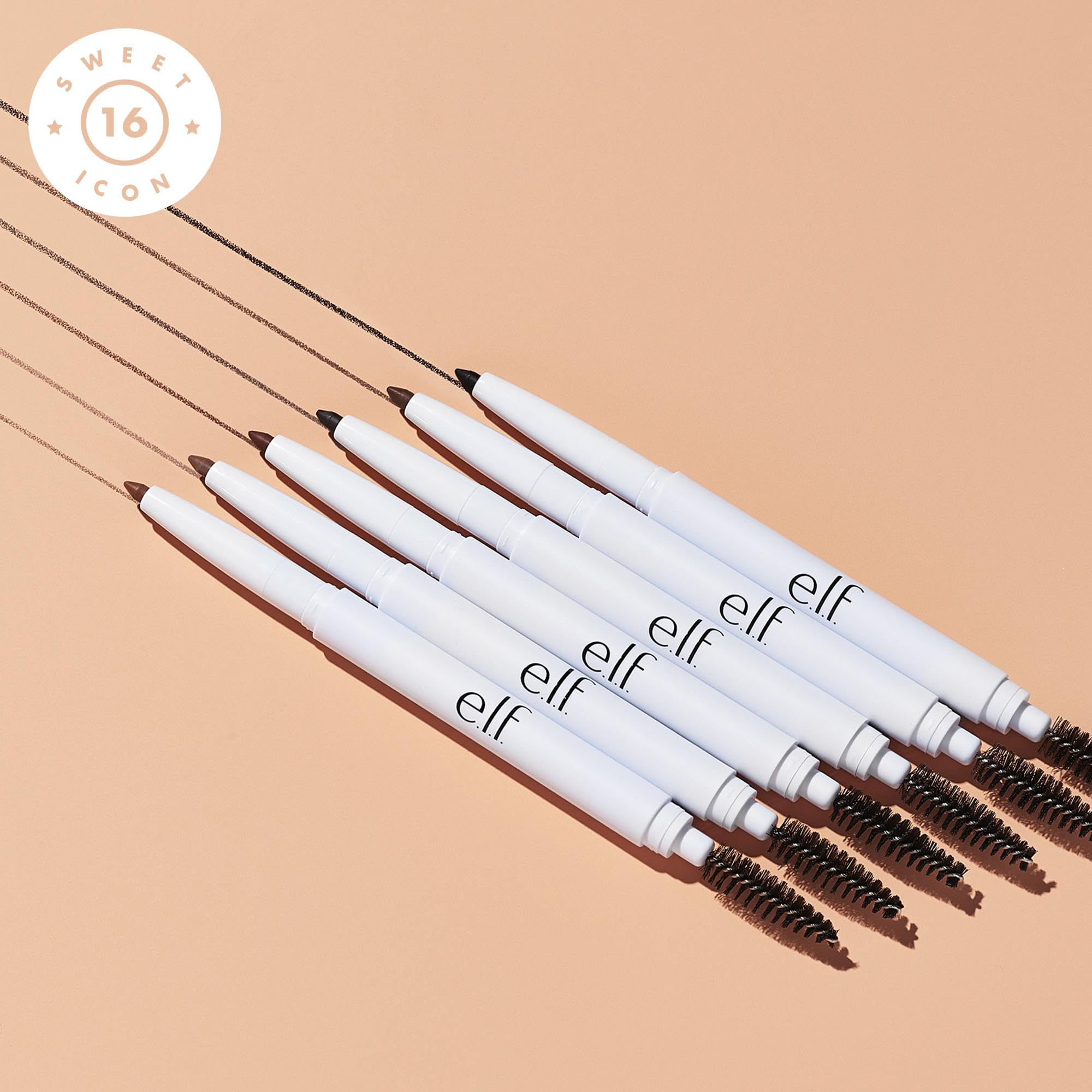 e.l.f. Instant Lift Brow Pencil, Dual-Sided, Precise, Fine Tip, Shapes, Defines, Fills Brows, Contours, Combs, Tames, Natural Brown, 0.18 g (Pack of 1)