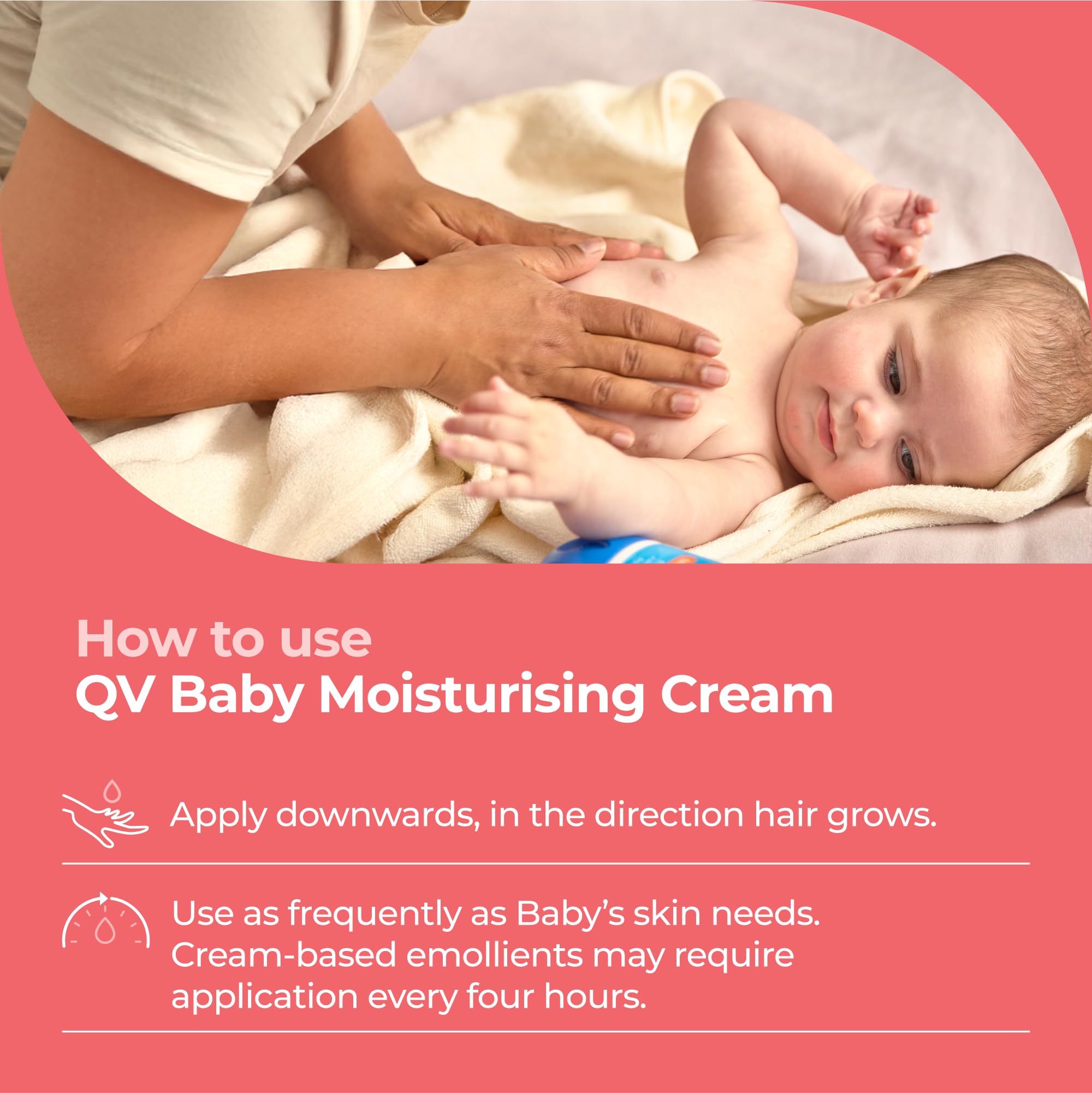 QV Baby Moisturising Cream, 500g - Rich Moisturising Cream With Glycerin and Vitamin B3 For Babies and Newborn, Non-Greasy For Sensitive Skin, with 24-Hour Protection, Baby Moisturiser, pH-balanced Halalzen