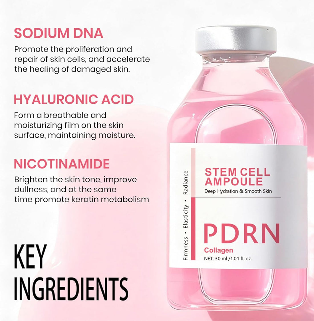 2PCS Silk Peptide Intensive Lifting Ampoule & PDRN Collagen Stem Cell Ampoule, Deep Collagen Silk Peptide Intensive Lifting Ampoule, Instant Fine Lines Smoothing, Hydrating, Skin Tightening & Firming