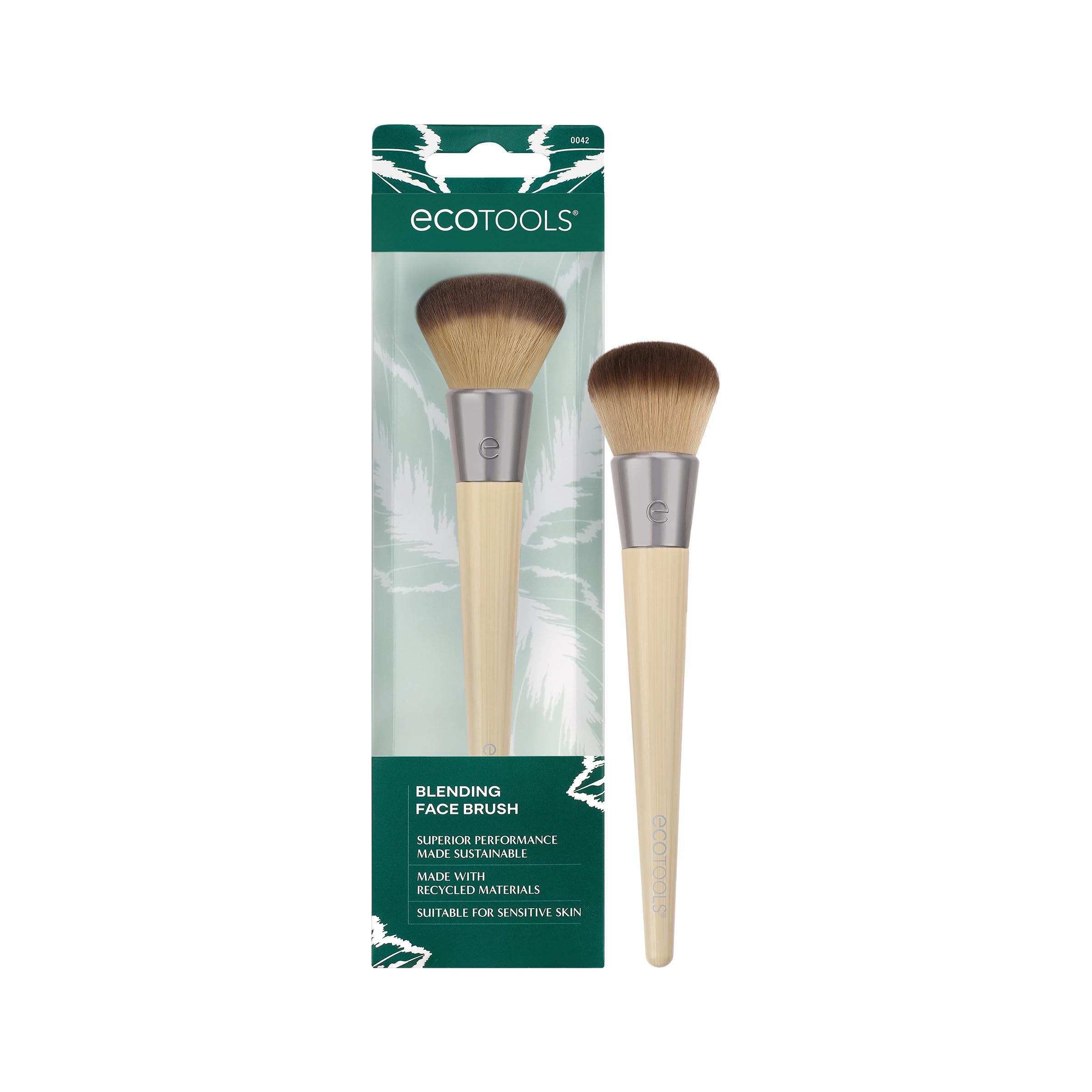 EcoTools Classic Foundation Face Brush, For Liquid, & Cream Foundation, Flat Foundation Brush For Natural Makeup, Buildable Coverage, Synthetic Bristles, Vegan & Cruelty- Free Halalzen