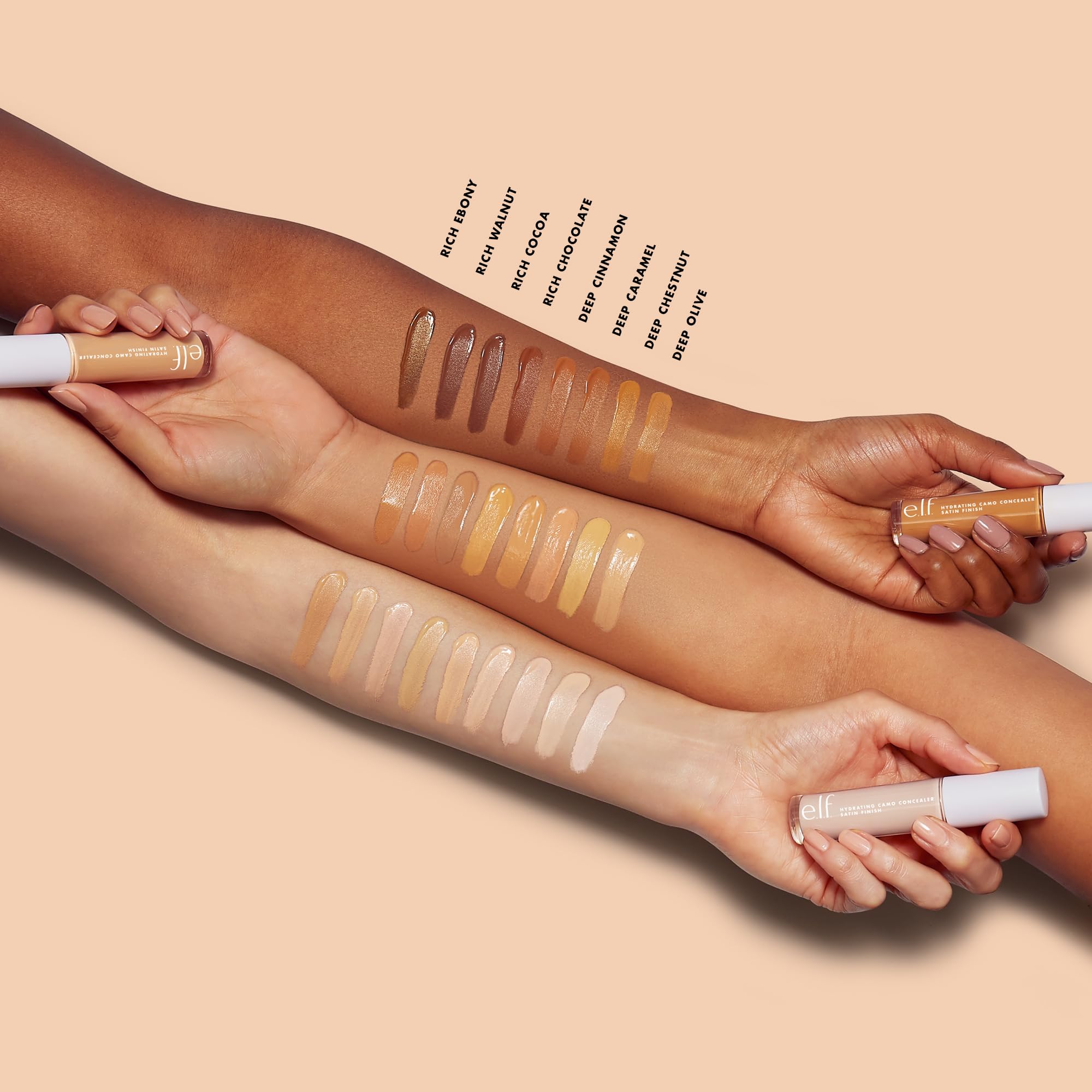 e.l.f. Hydrating Camo Concealer, Satin Finish, Conceals, Corrects & Highlights, Fair Warm, 0.203 Fl Oz (6mL) Halalzen