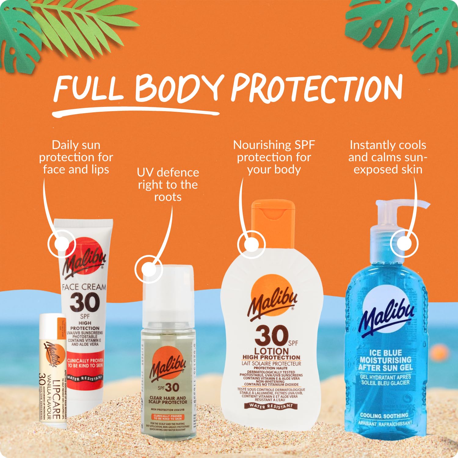 Malibu Sun SPF 30 Lotion Spray, High Protection Sun Cream Spray, Vitamin Enriched Moisturising Sunscreen Lotion for Body, Water Resistant, 200ml