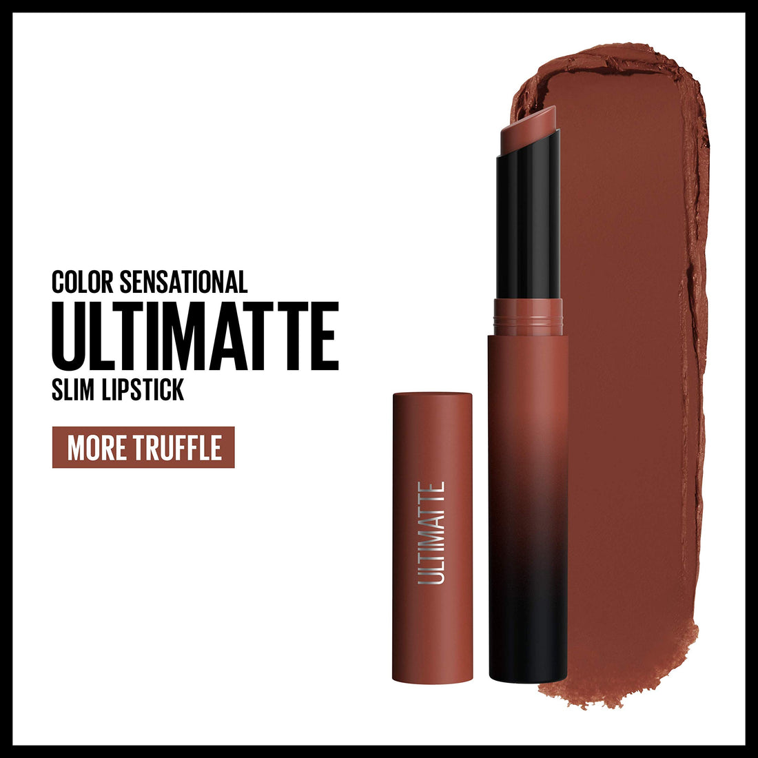 Maybelline Color Sensational Ultimatte Matter Lippenstift, nicht austrocknend, intensive Farbpigmente, More Truffle, Kakaobraun, 1 Stück