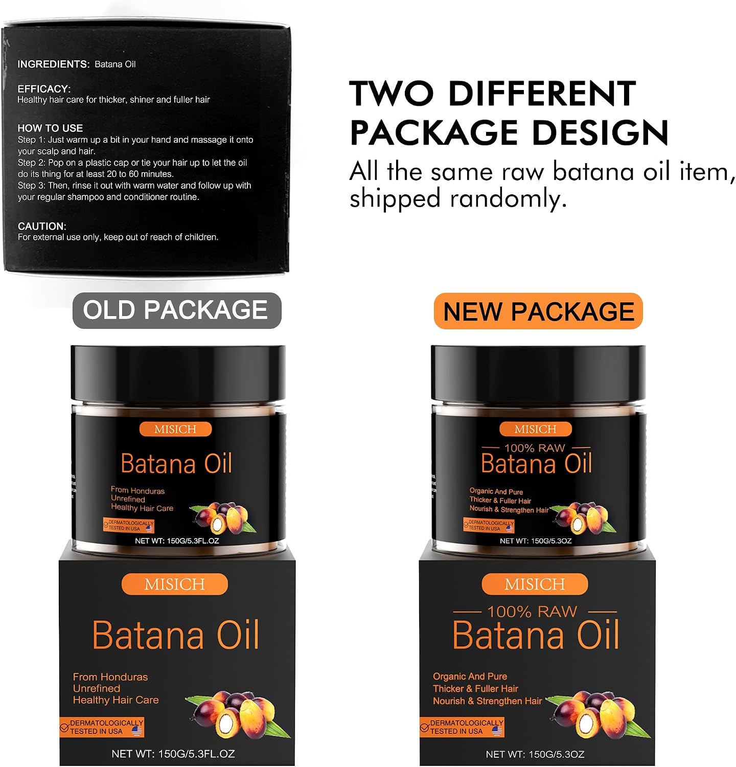 Raw Batana Oil for Hair Growth, 100% Natural Pure Dr. Sebi Botana Oil, Unrefined Organic Batana Hair Growth Oil for Prevent Hair Loss, Enhances Hair Thickness for Men & Women 5.3 oz