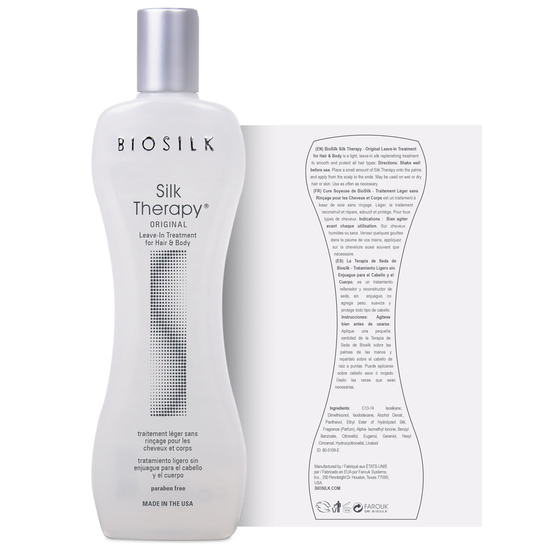 BioSilk Silk Therapy Original, Reconstructing Leave-In Hair Treatment, Adds Shine, Smooths & Prevents Split Ends, Sulfate-Free, Paraben-Free, Cruelty-Free, 2.26 Oz Halalzen