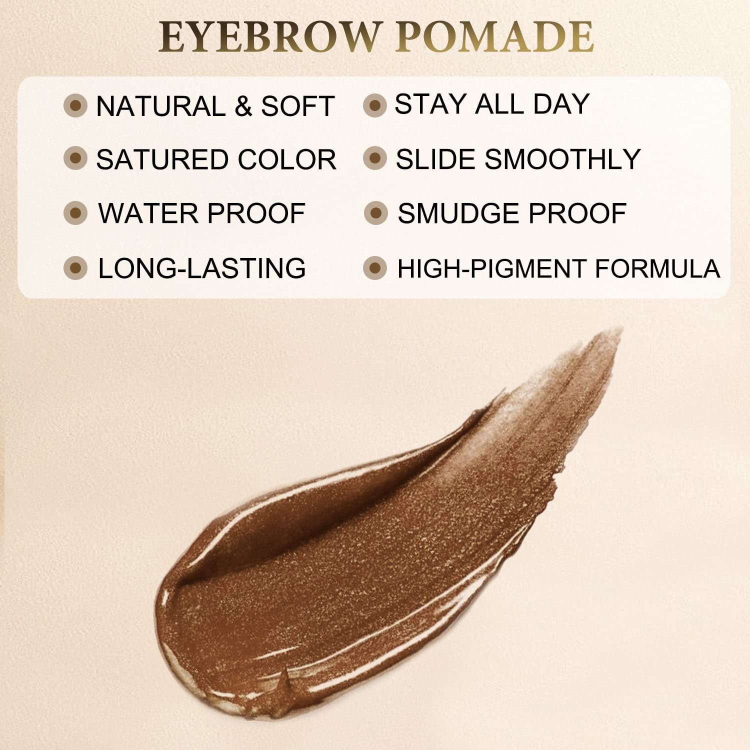 LAVONE Makeup Kit With Eyebrow Stamp Pencil, Waterproof Brow Pencil & Pomade, Eyeliner, Dual-ended Eyebrow Brush, Dark Brown