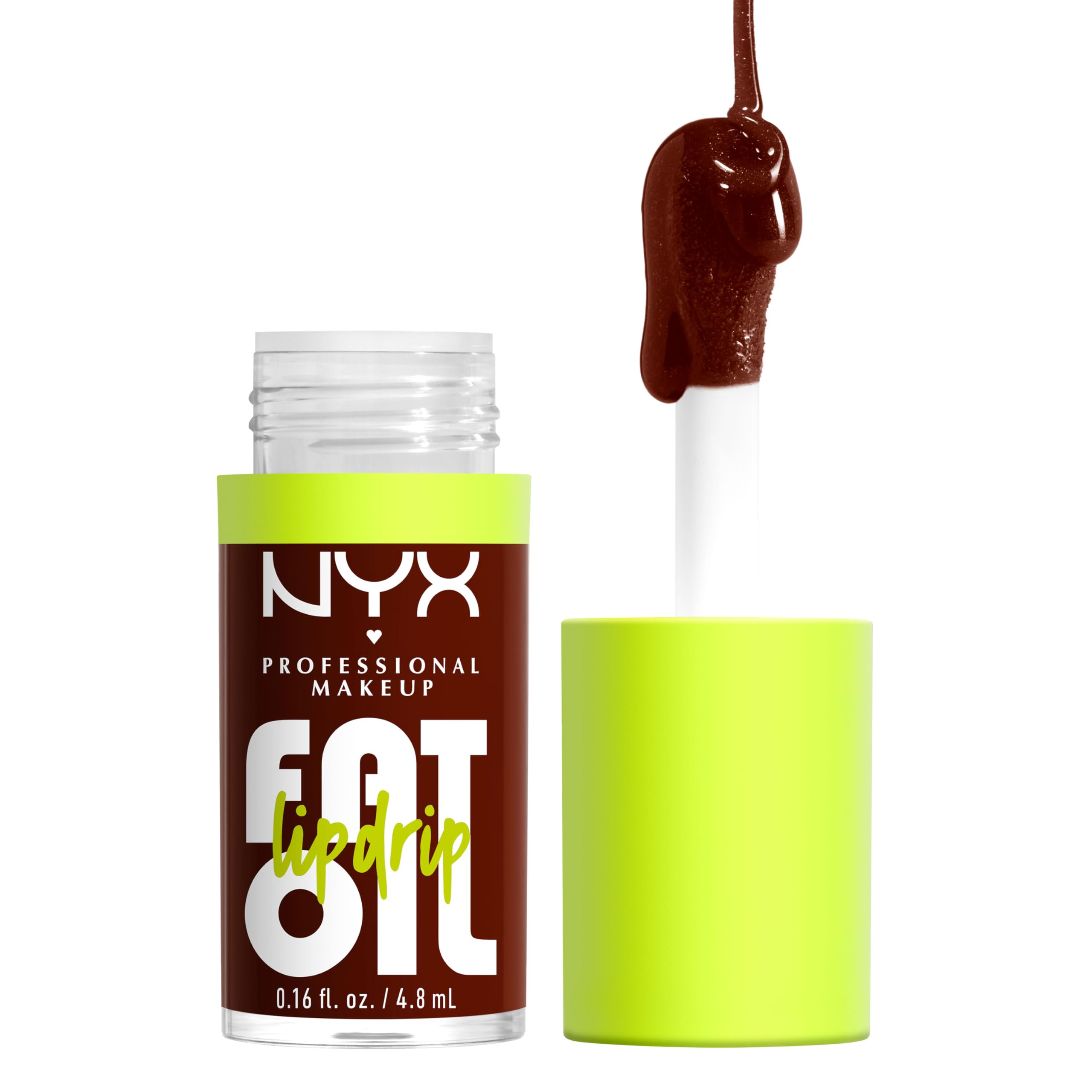 NYX Professional Makeup Lip Oil, Fat Oil Lip Drip, High Shine Tinted Gloss, 12hr Hydrating Lip Treatment with Squalane, Non-Sticky, Vegan, Shade: Splash Of Cream