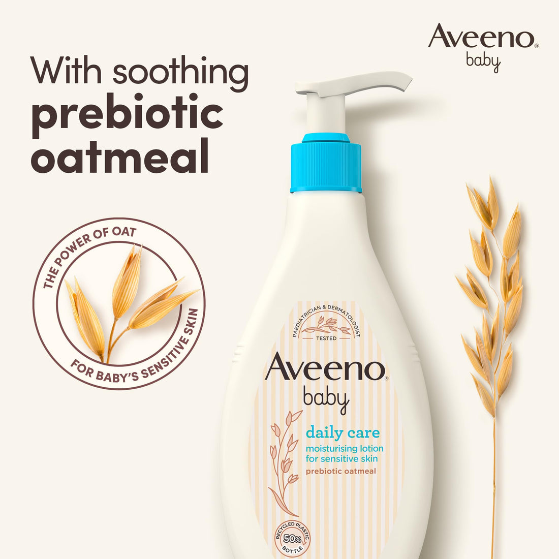 Aveeno Baby Daily Care Moisturising Lotion (3 x 150ml), Soothing Baby Cream to Provide 24-Hour Hydration Suitable for Newborns and Infants, Gentle Lotion for Dry, Sensitive Skin Prone to Eczema
