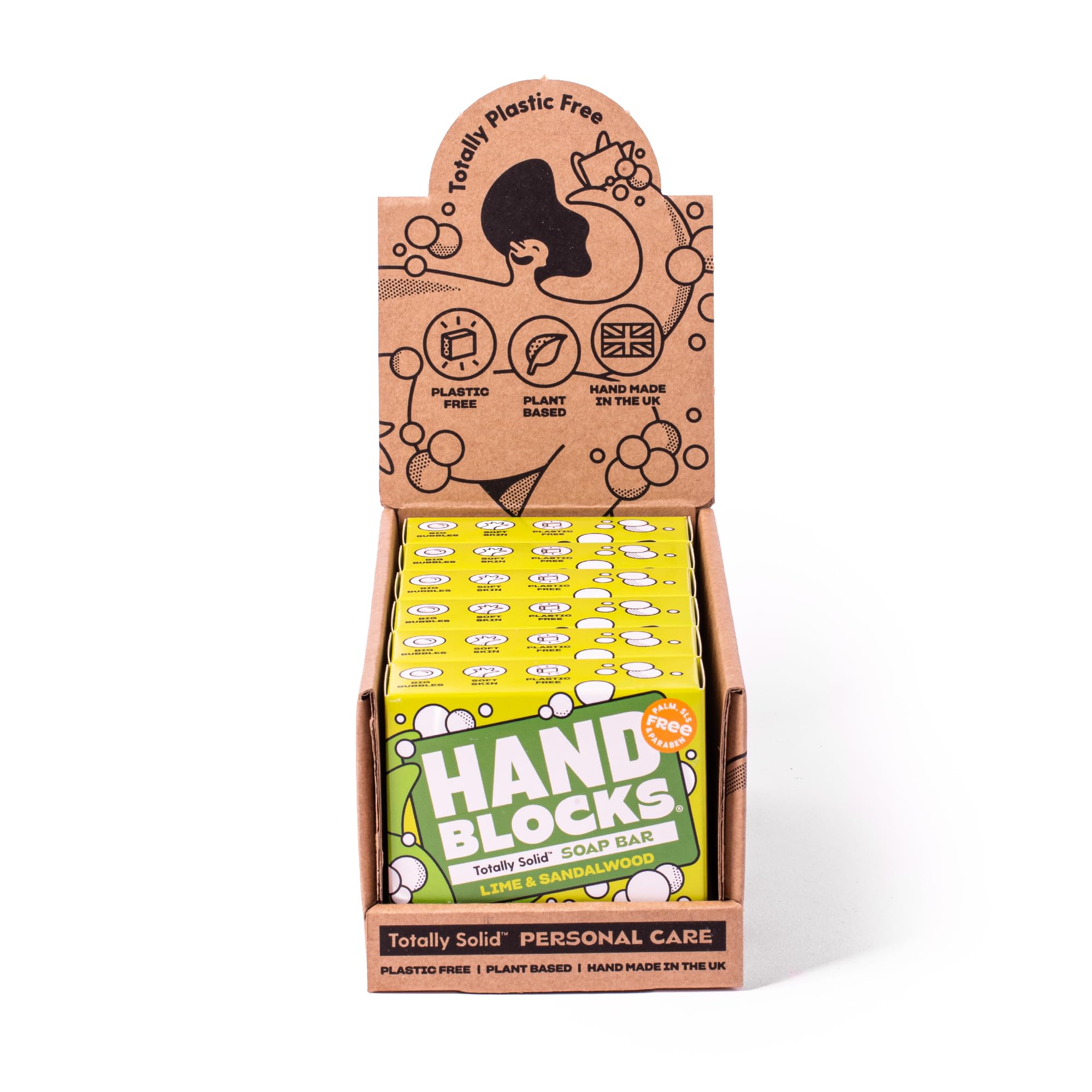 Hand Blocks: Cedarwrood & Eucalyptus (6 Pack) - Cold Processed Natural Soap Bars - Plastic, Palm, SLS, SLES & Paraben Free Halalzen