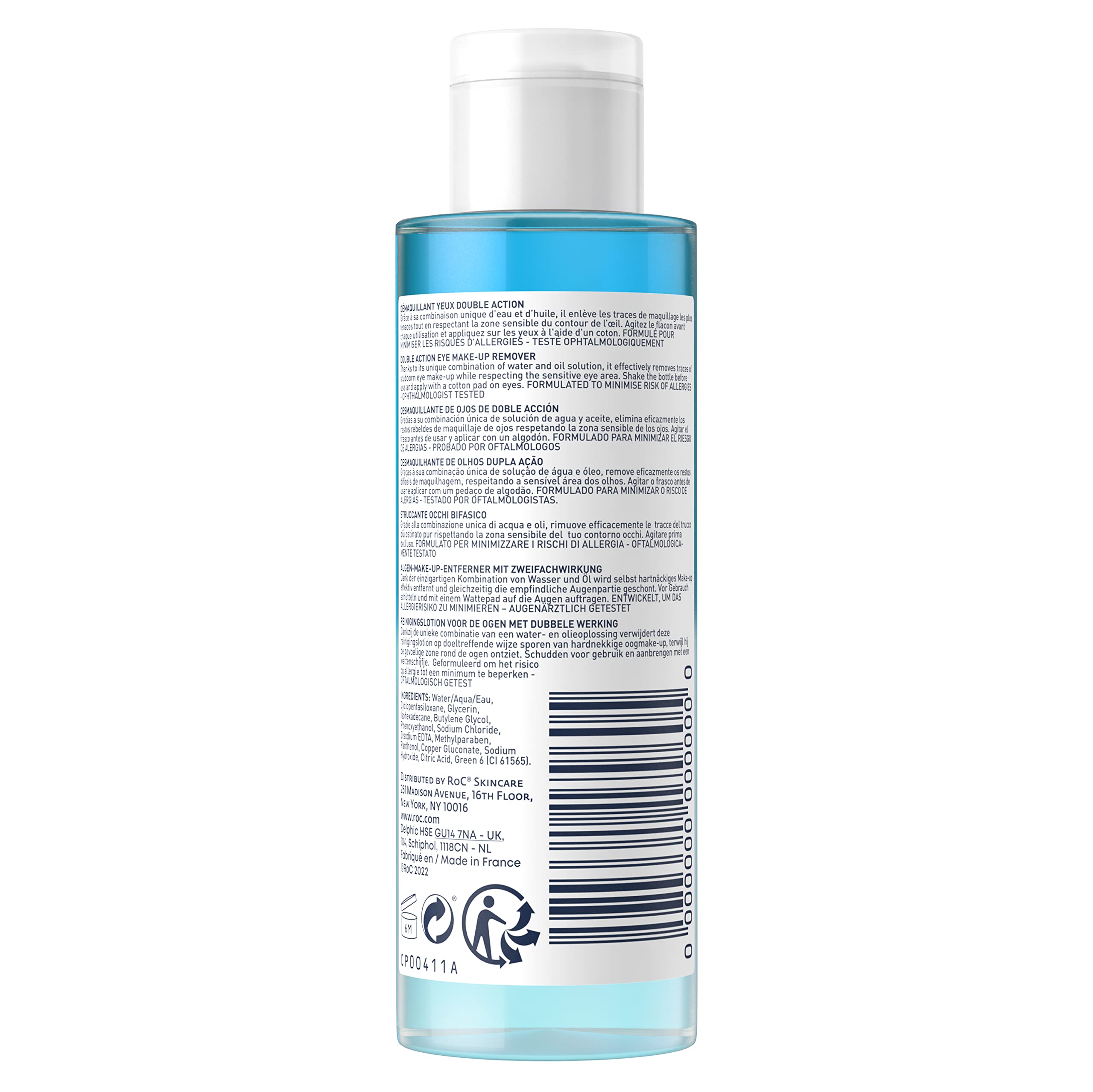 ROC - 3-in-1 Milk Makeup Remover - Effective Makeup Removal - 24-Hour Moisturising Remover - Removes Waterproof Makeup - Skin Toning Solution - Glycerin & Panthenol - All Skin Types - 400 ml Halalzen