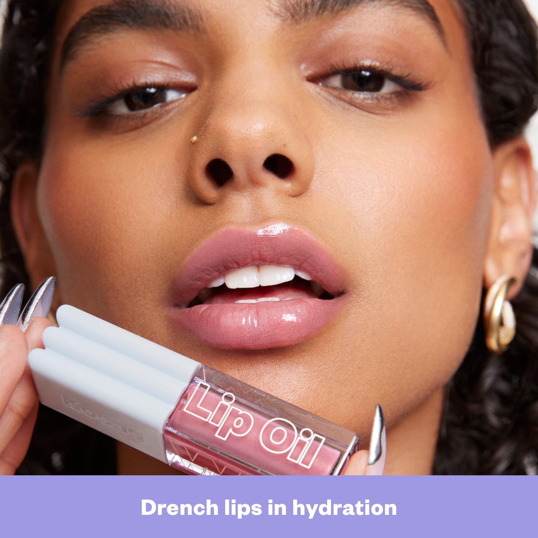 Kosas Wet Lip Oil Gloss - Hydrating Lip Plumping Treatment with Hyaluronic Acid & Peptides, Non-Sticky Finish (Malibu) Halalzen