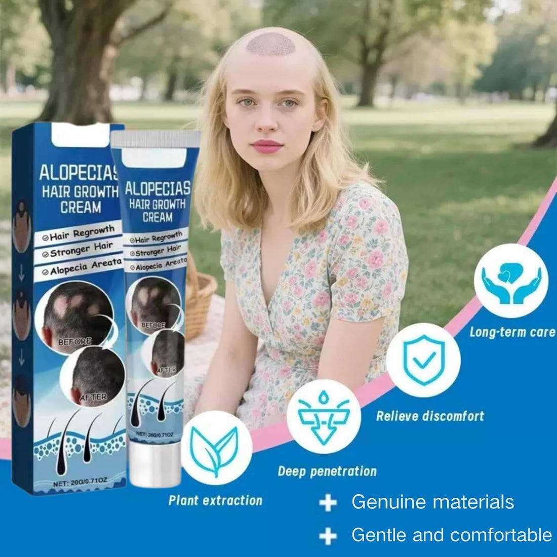 Alopecia Ha-ir Growth Cream,H-air Los/s Treatment for Women,H-air Loss Treatment for Men,Rogaine H-air Regrowth Men，Scalp Nourishing Anti Hair Loss Serum,Hair Thinning,Scalp Moisturizer，20g