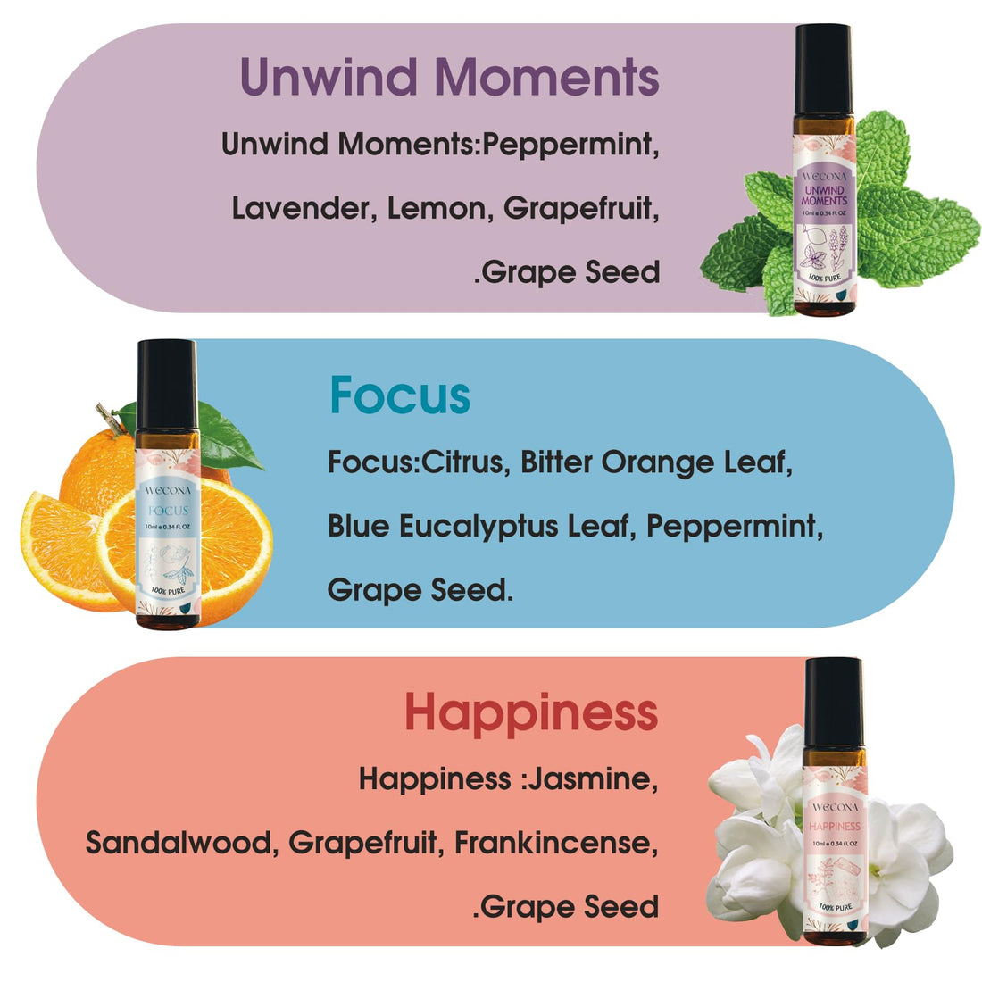 Premium Hotel Fragrance Oil Collection for Diffusers, Essential Oils for Diffusers for Home, Hotel Diffuser Fragrance Oils,Spa & Candle Making, White Tea, Citrus Luxe, Velvet Night and More - 6x10ml