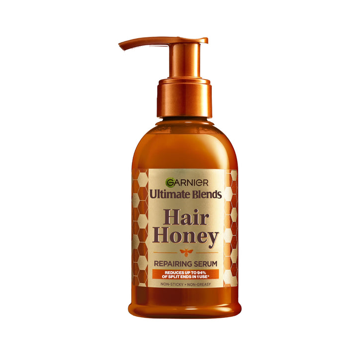 Garnier Ultimate Blends Hair Honey Repairing Serum for Damaged Hair, Non-Sticky, Non-Greasy - Up to 6X Smoother & Reduces Up To 94% of Split Ends in 1 Use - 115 ML Halalzen