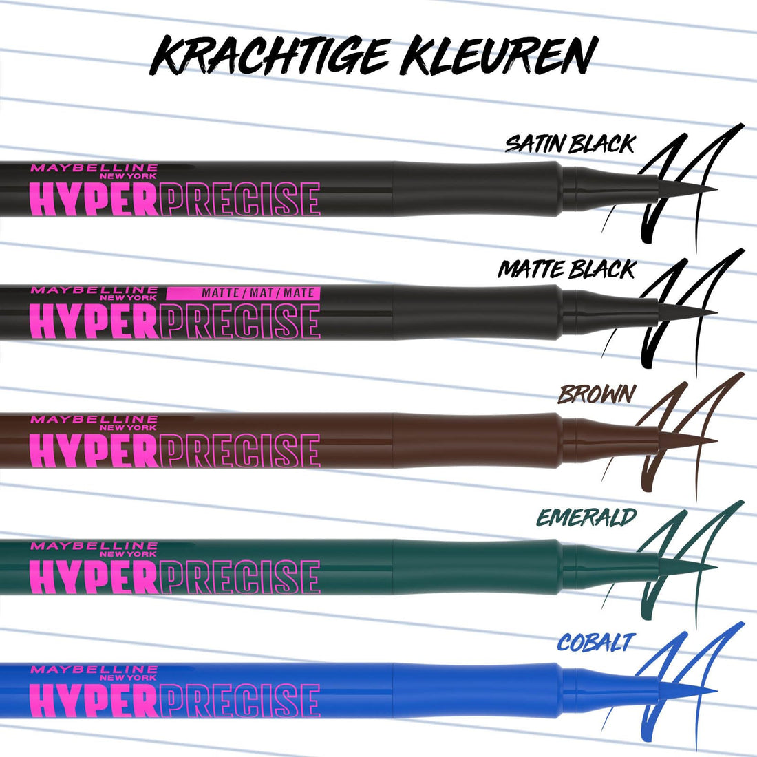 Maybelline Eye Liner, Hyper Precise Black Liquid Eye Liner, Ultra-Thin Defining Felt Tip Liner, Quick Drying Liquid Eyeliner, Ink Technology, Maybelline New York, Safe for Sensitive Eyes, Matte Black Halalzen
