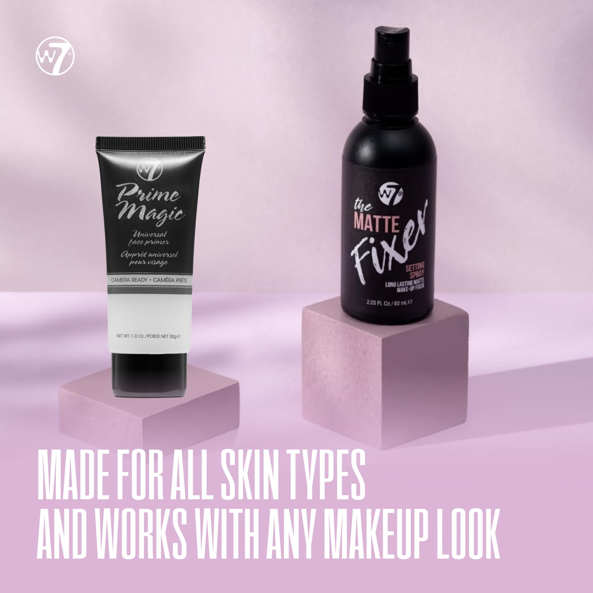 W7 Prime Magic & The Fixer Matte Set - Makeup Primer & Setting Spray Duo for a Smooth, Matte Finish - Pore Minimiser & Shine Control - Quick-Drying, Non-Sticky - Vegan & Cruelty-Free Halalzen