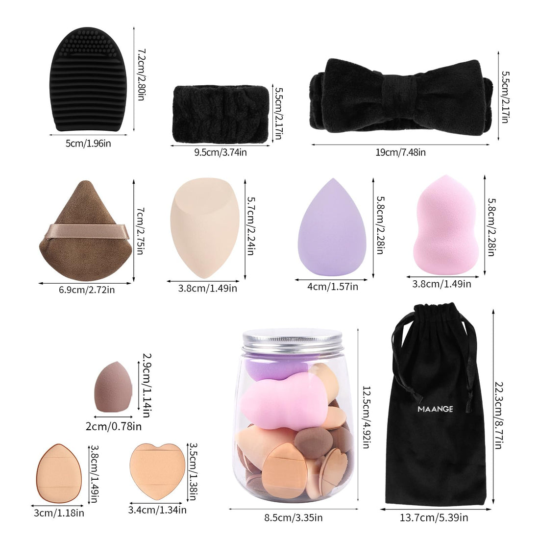 MAANGE Makeup Brushes, 51 Pcs Makeup Tool Set Multi-functional Makeup Brush Set Foundation Powder Blush Concealers Eyeshadows Make up Brushes(Champagne) Halalzen
