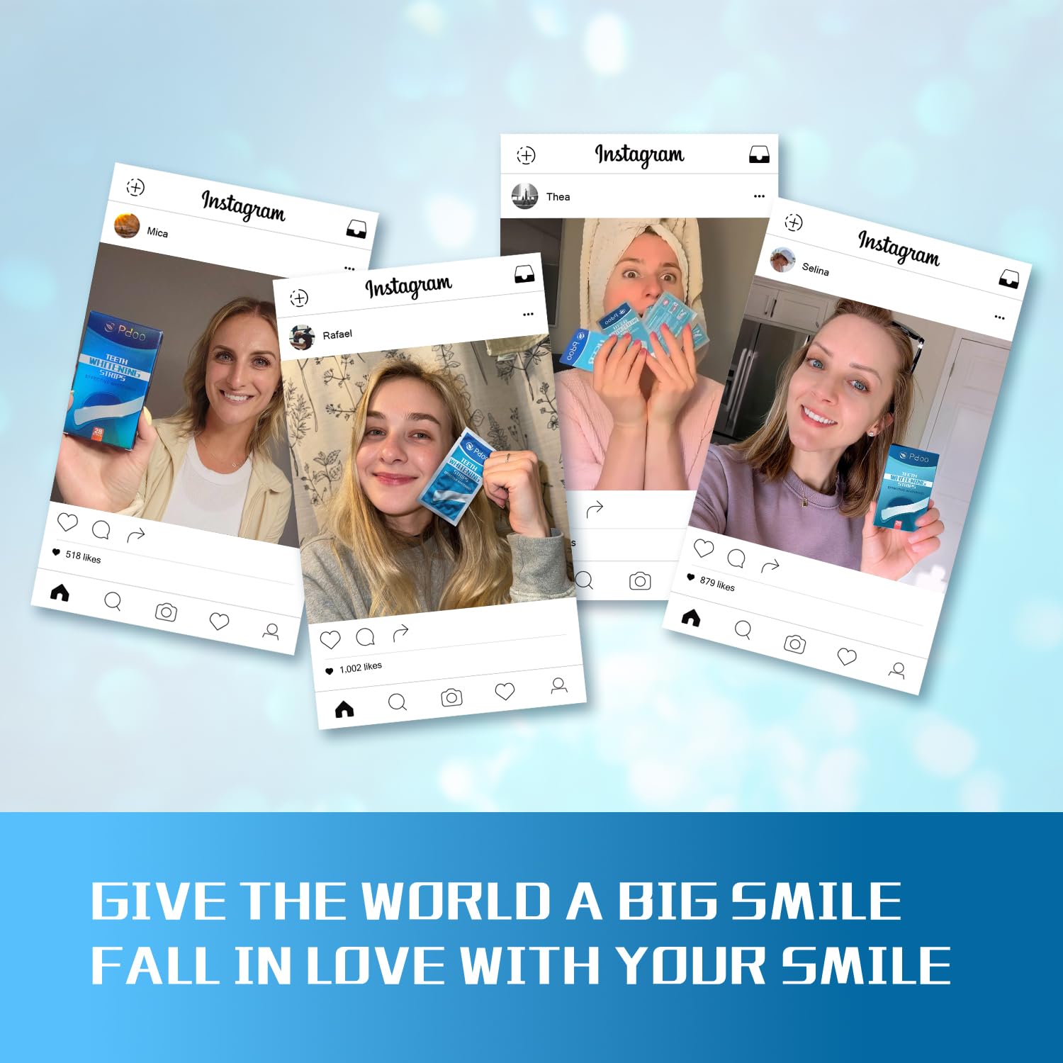 Teeth Whitening Strips 14 Treatments - No-Slip Whitening Strips - Fast Teeth Whitening Result in 7 Days - Whitening Kit for Coffee, Wine Stains Removal