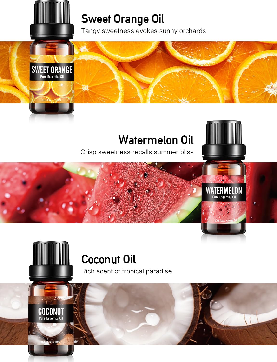 Aofmee Essential Oil, 6 x 10ml Essential Oils for Diffusers for Home, Lavender Essential Oils for Sleep, Floral Fragrance Oils for Soap & Candle Making Scents, Rose Aromatherapy Oil Gift Set for Women