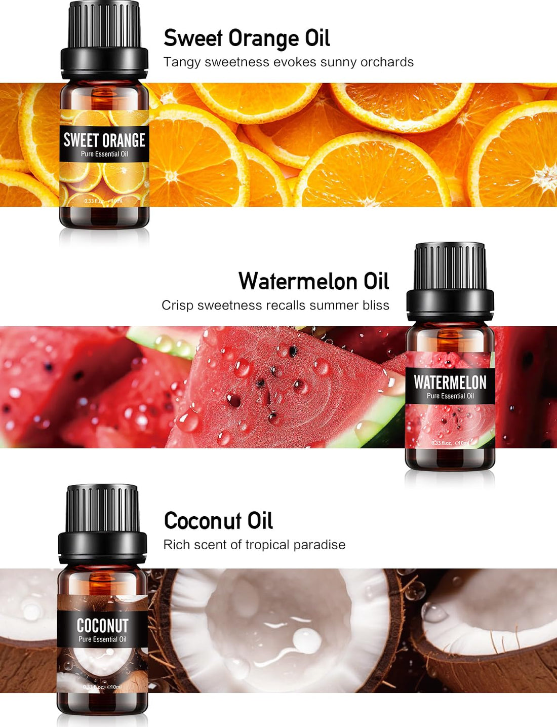 Aofmee Essential Oil, 6 x 10ml Essential Oils for Diffusers for Home, Lavender Essential Oils for Sleep, Floral Fragrance Oils for Soap & Candle Making Scents, Rose Aromatherapy Oil Gift Set for Women
