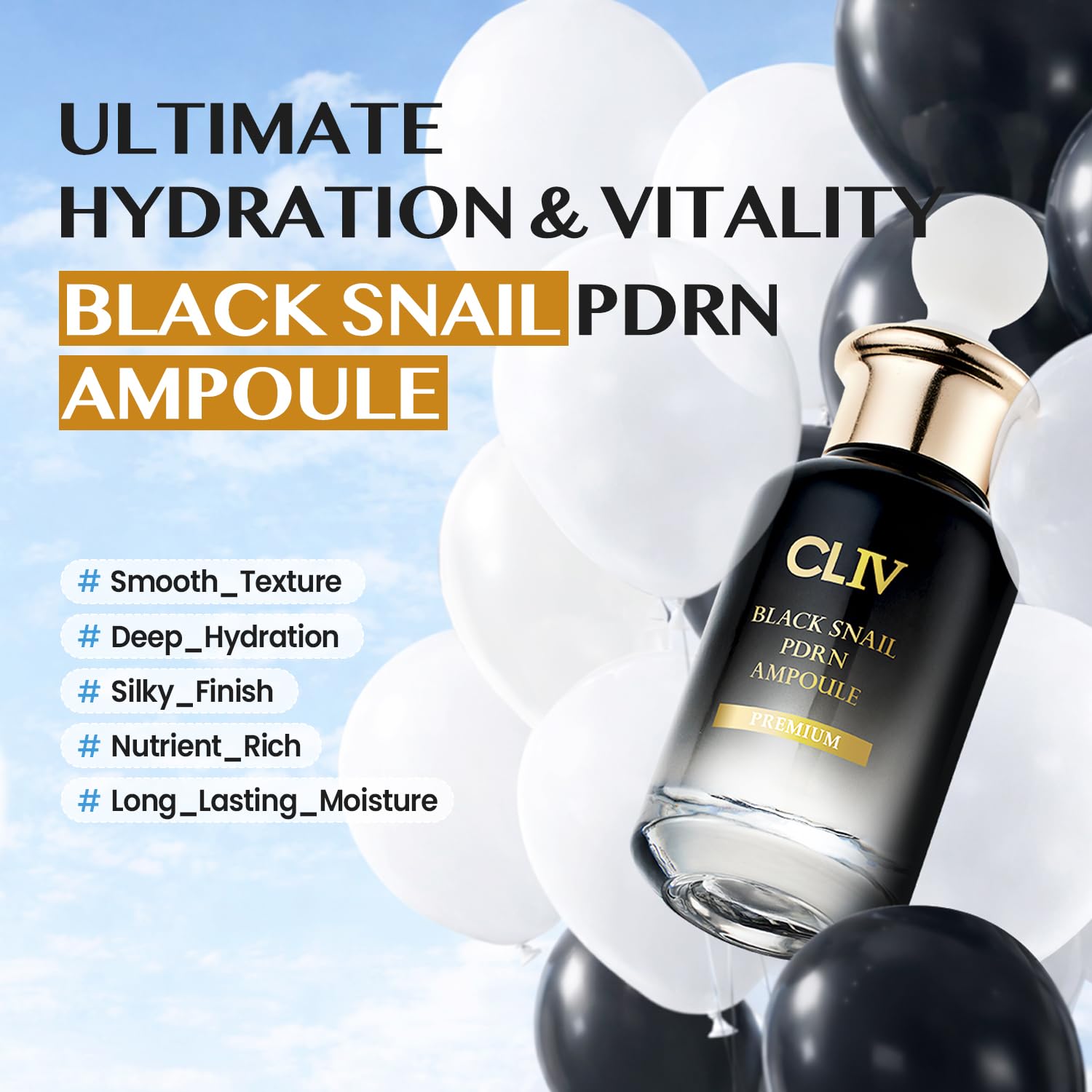 CLIV Multi Hyaluronic Hydrating Ampoule | 85% Hyaluronic Acid, 8-Layer Hydration, Ceramides & Panthenol for Deep Moisture Care | Korean Skincare Nourishing Serum | 1.01 Fl Oz (Pack of 1) Halalzen