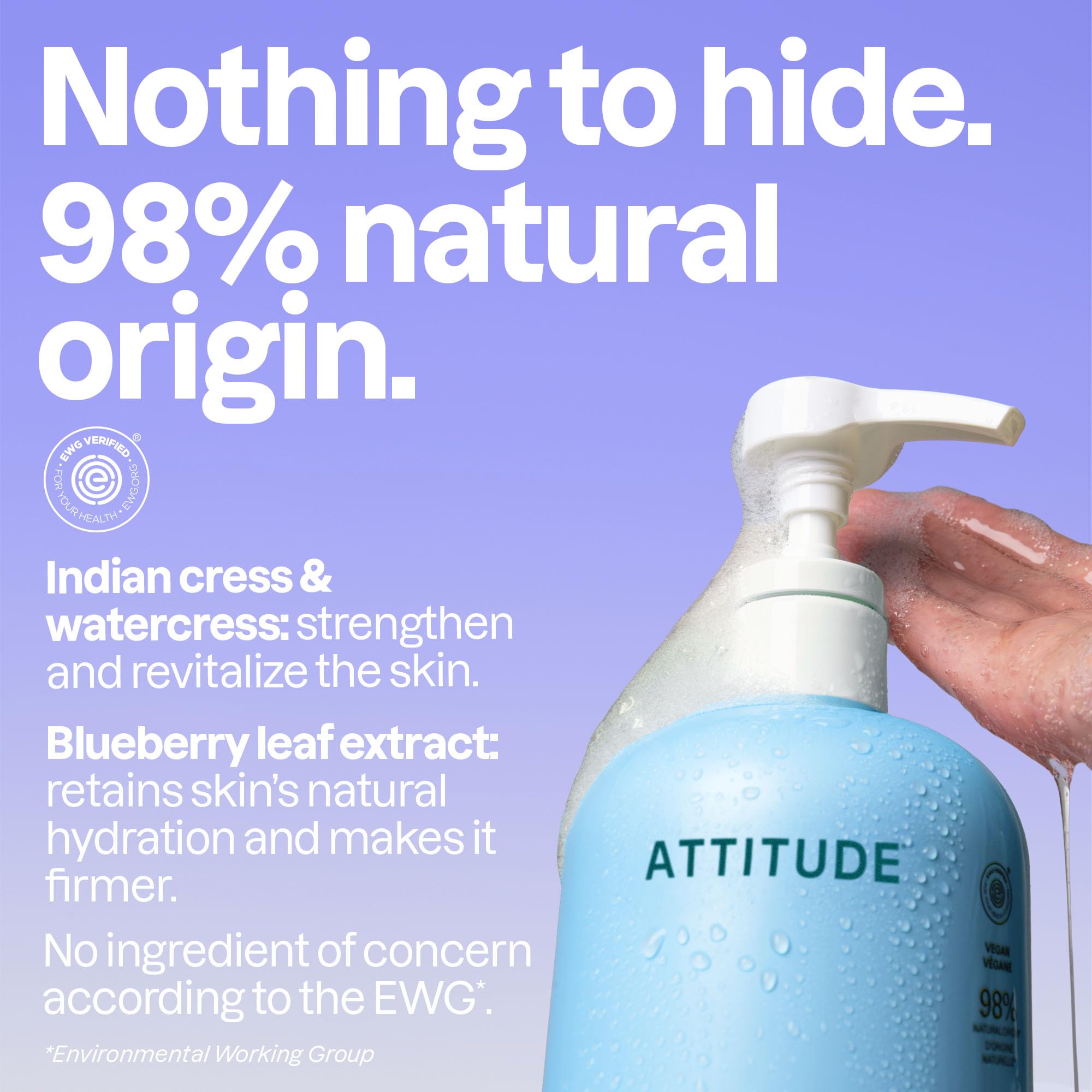 ATTITUDE Soothing Shower Gel, Dermatologically Tested, Plant and Mineral-Based, Vegan Personal Care Products, White Tea Leaves, 32 Fl Oz