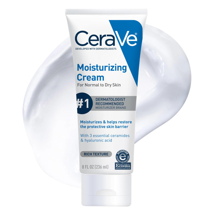 CeraVe Moisturizing Cream, Body and Face Moisturizer for Dry Skin, Body Cream with Hyaluronic Acid and Ceramides, Daily Moisturizer, Oil-Free, Fragrance Free, Non-Comedogenic, 19 Ounce Halalzen