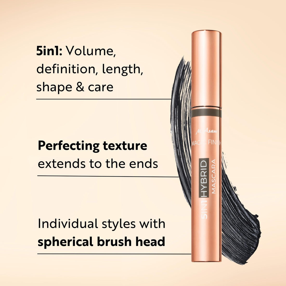 M. Asam MAGIC FINISH Grow & Tint Mascara Deep Black (12ml) – Mascara with Growth Serum & Tint Effect, Lash Care for More Length & Volume, For Defined & Naturally Darker Lashes, Vegan Halalzen