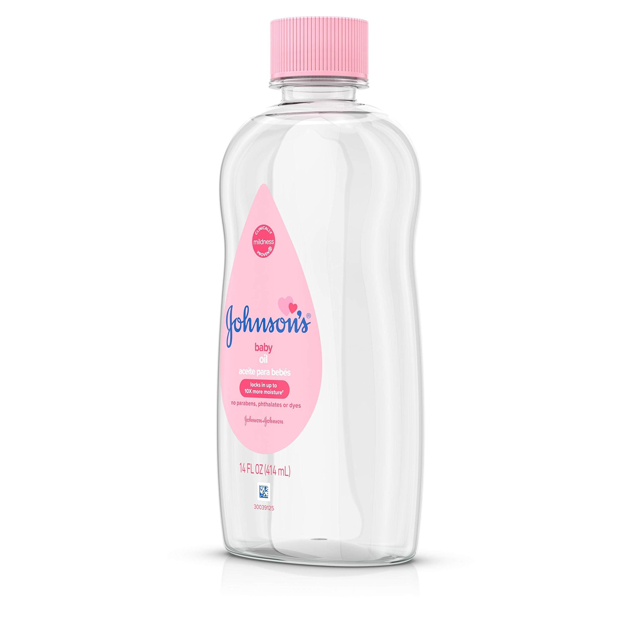 Johnson's Baby Oil, Pure Mineral Oil to Prevent Moisture Loss for Newborn, Kids, & Adults, Gentle, Soothing Baby Massage Oil, Dry Skin Relief, Hypoallergenic, Original Scent, Baby Essentials, 3 fl. oz Halalzen
