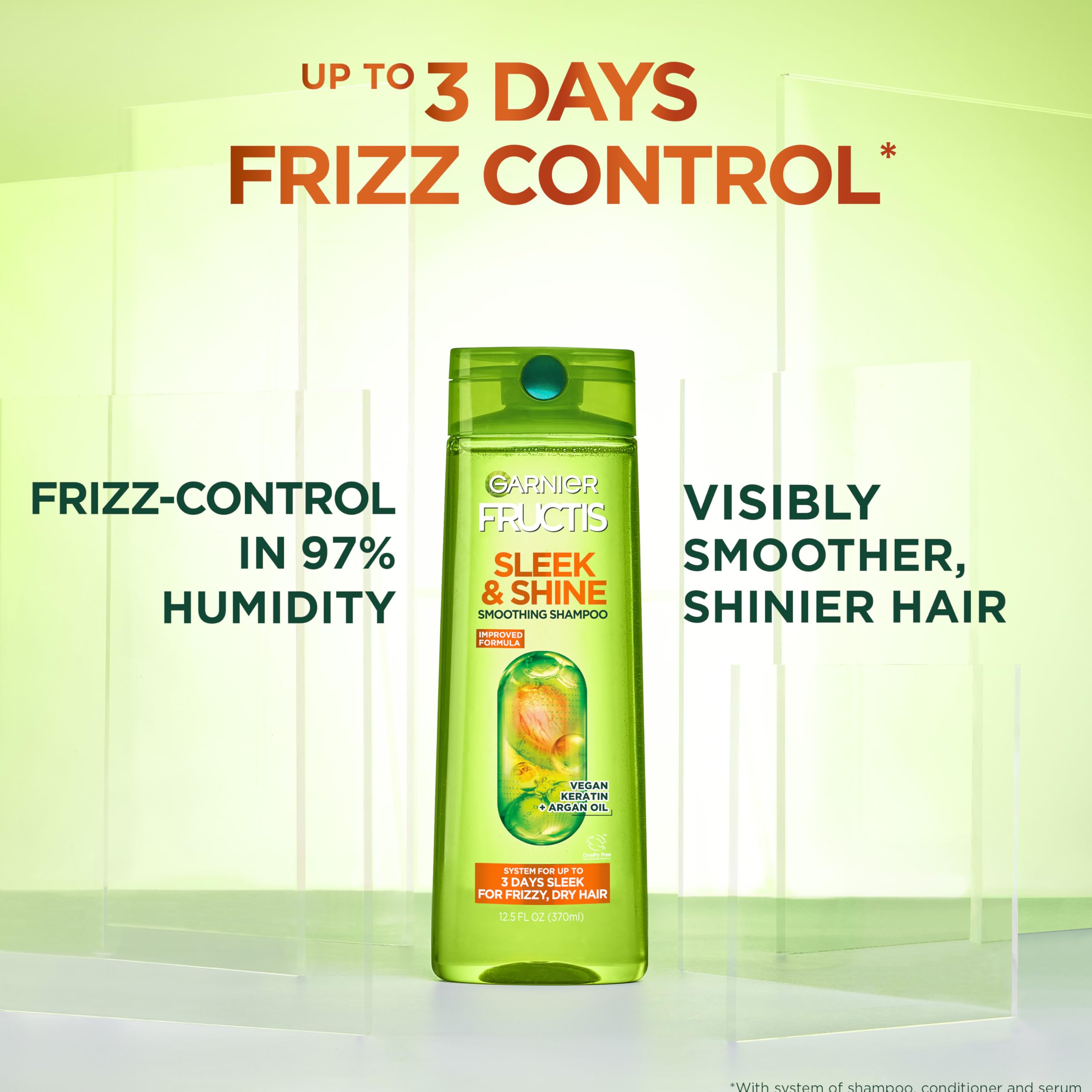 Garnier Fructis Sleek & Shine Moroccan Sleek Smoothing Oil for Frizzy, Dry Hair, Argan Oil, 3.75 Fl Oz, 2 Count (Packaging May Vary) Halalzen