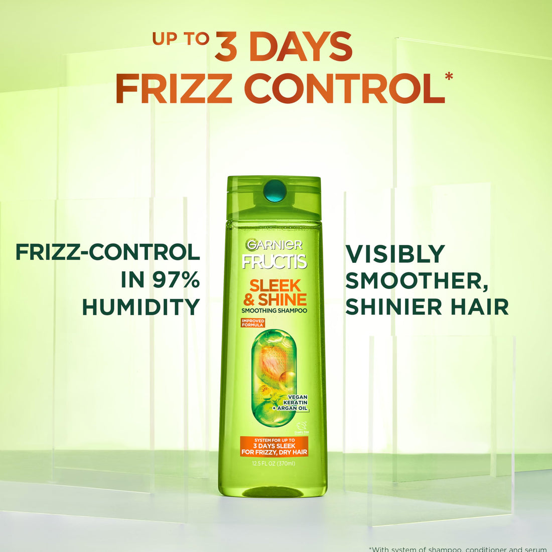 Garnier Fructis Sleek & Shine Moroccan Sleek Smoothing Oil for Frizzy, Dry Hair, Argan Oil, 3.75 Fl Oz, 2 Count (Packaging May Vary) Halalzen