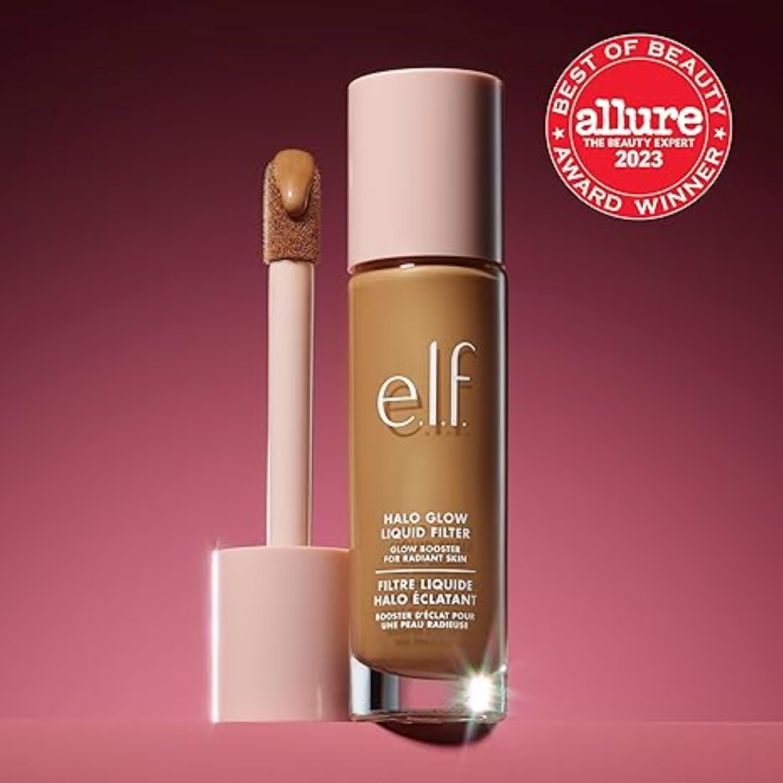 e.l.f. Halo Glow Liquid Filter, Complexion Booster For A Glowing, Soft-Focus Look, Infused With Hyaluronic Acid, Vegan & Cruelty-Free, 4 Medium Halalzen