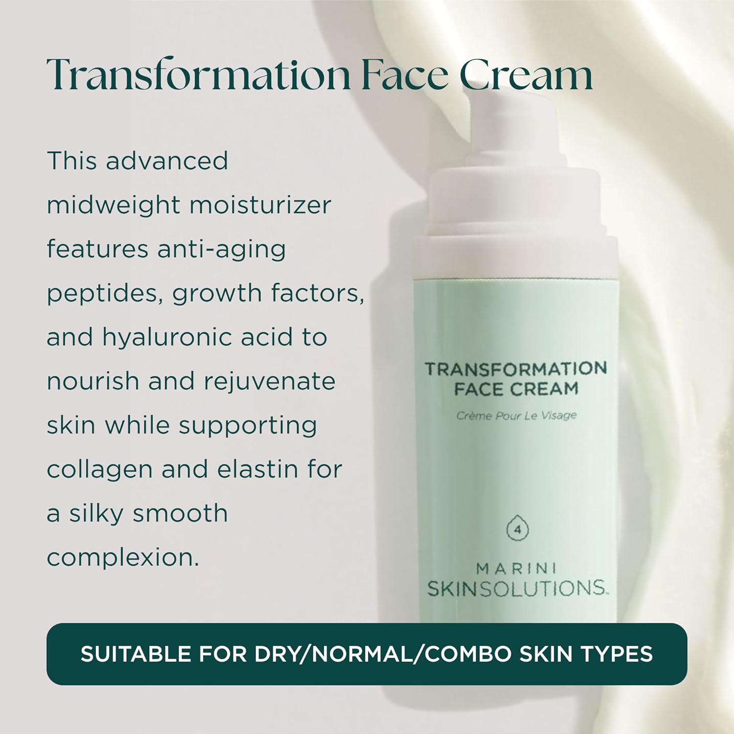Marini SkinSolutions Transformation Face Cream - Advanced Moisturizer with Anti-Aging Peptides, Growth Factors & Hyaluronic Acid - Cruelty Free - Made in the USA - 1 oz Halalzen