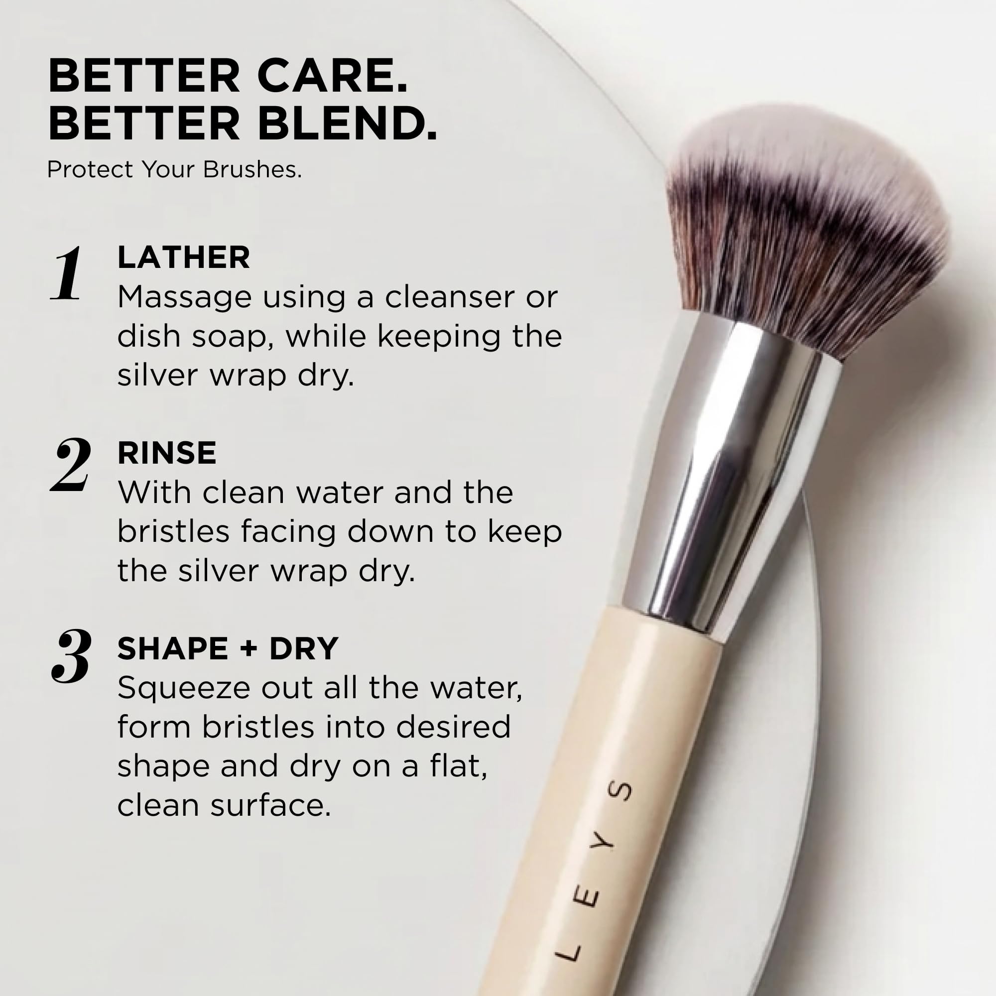 Haleys Beauty Kabuki Foundation Brush For Applying Powder, Foundation, Bronzer, Blush, and Mineral Make up, Soft Bristles, Seamless Blending, Makeup Brushes Essential, Vegan & Cruelty Free