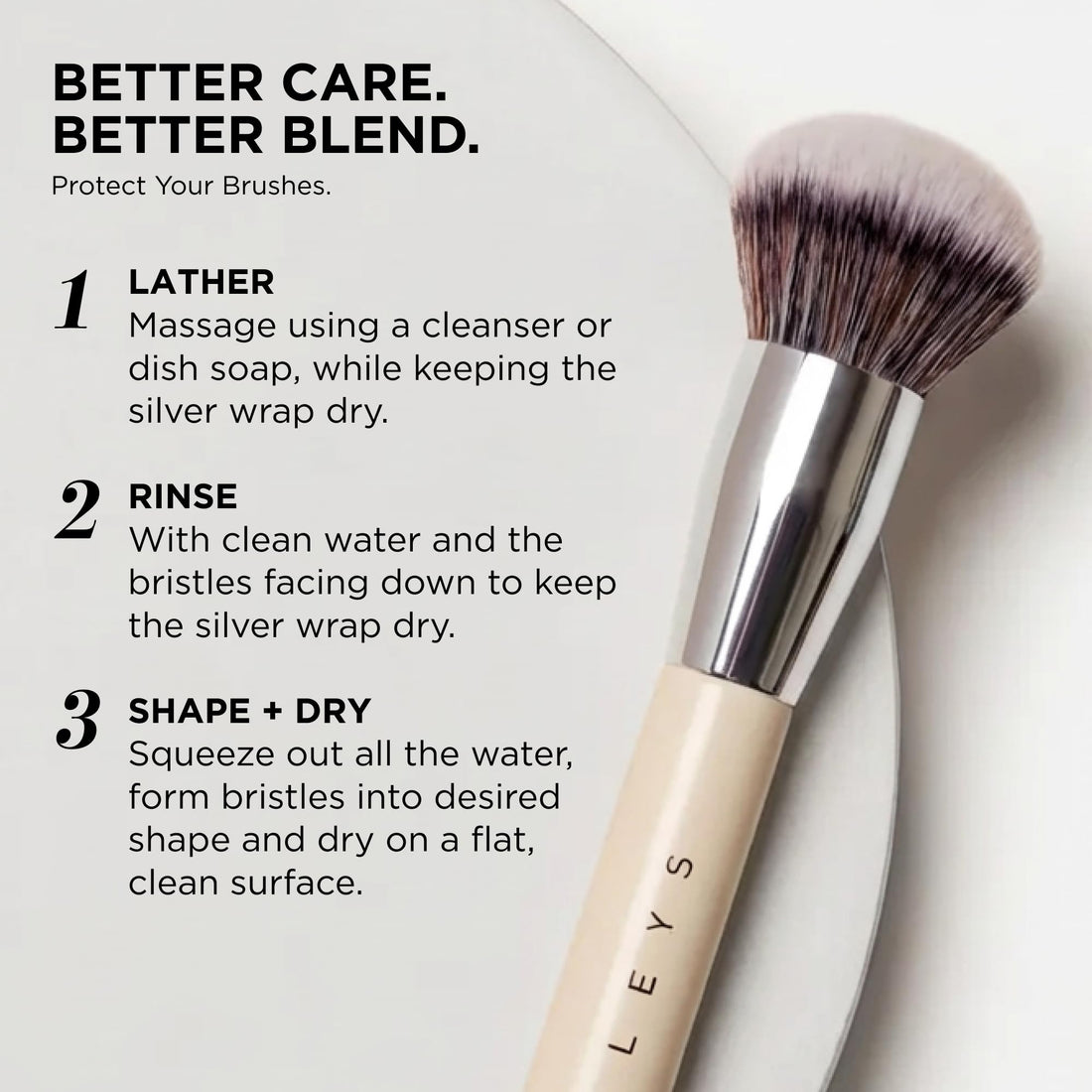 Haleys Beauty Kabuki Foundation Brush For Applying Powder, Foundation, Bronzer, Blush, and Mineral Make up, Soft Bristles, Seamless Blending, Makeup Brushes Essential, Vegan & Cruelty Free