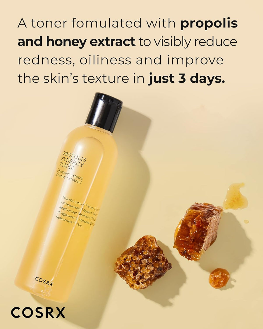 COSRX Full Fit Propolis Toner 72% Propolis Extract, Korean Glow Toner for Face, Healthy Glow Boosting, Hydrating Dewy Essence for Soft Plump Skin, Korean Skincare 150ml