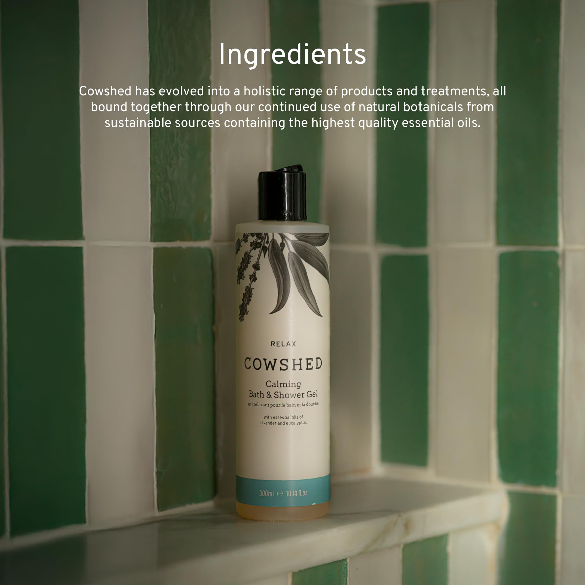 Cowshed Bath & Shower Gel 300ml | Replenish Uplifting Body Wash for Women & Men | Natural Body Wash, No Parabens | Hydrating Vegan Shower Gel with Red Mandarin, Bitter Orange and Grapefruit