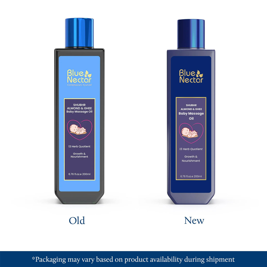 Blue Nectar Baby Oil with Organic Ghee, 100% Natural Baby Massage Oil with Coconut Oil & Olive Oil (100ml) Halalzen