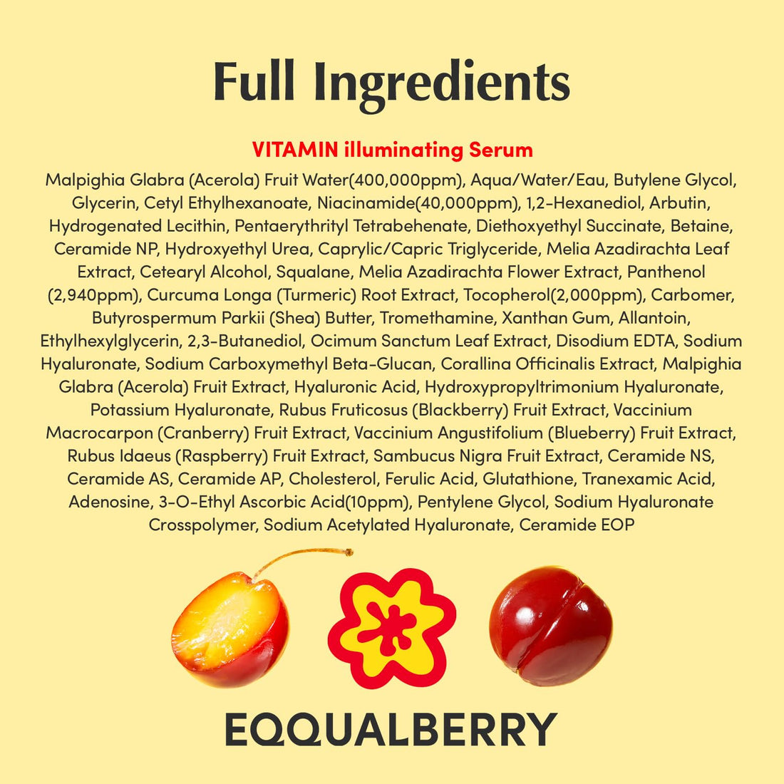 EQQUALBERRY Vitamin Illuminating Serum | Niacinamide 4% + Brightening Vitamin C Face Serum with Hyaluronic Acid & Vitamin E | Dark Spot, Uneven Tone Care | Korean Skincare, 1.01 fl.oz Halalzen